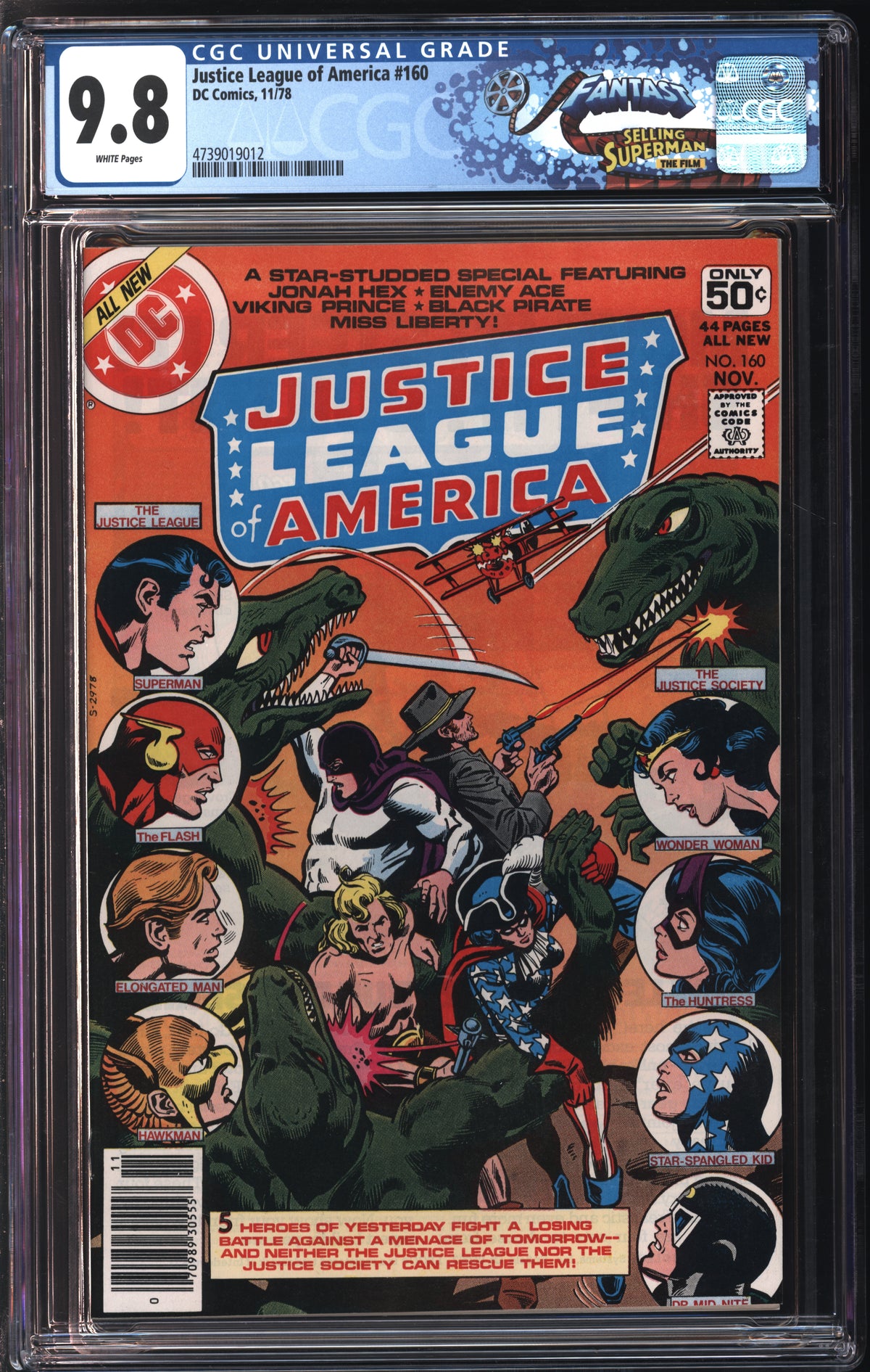 D.C. Comics Justice League of America #160 11/78 FANTAST CGC 9.8 White Pages