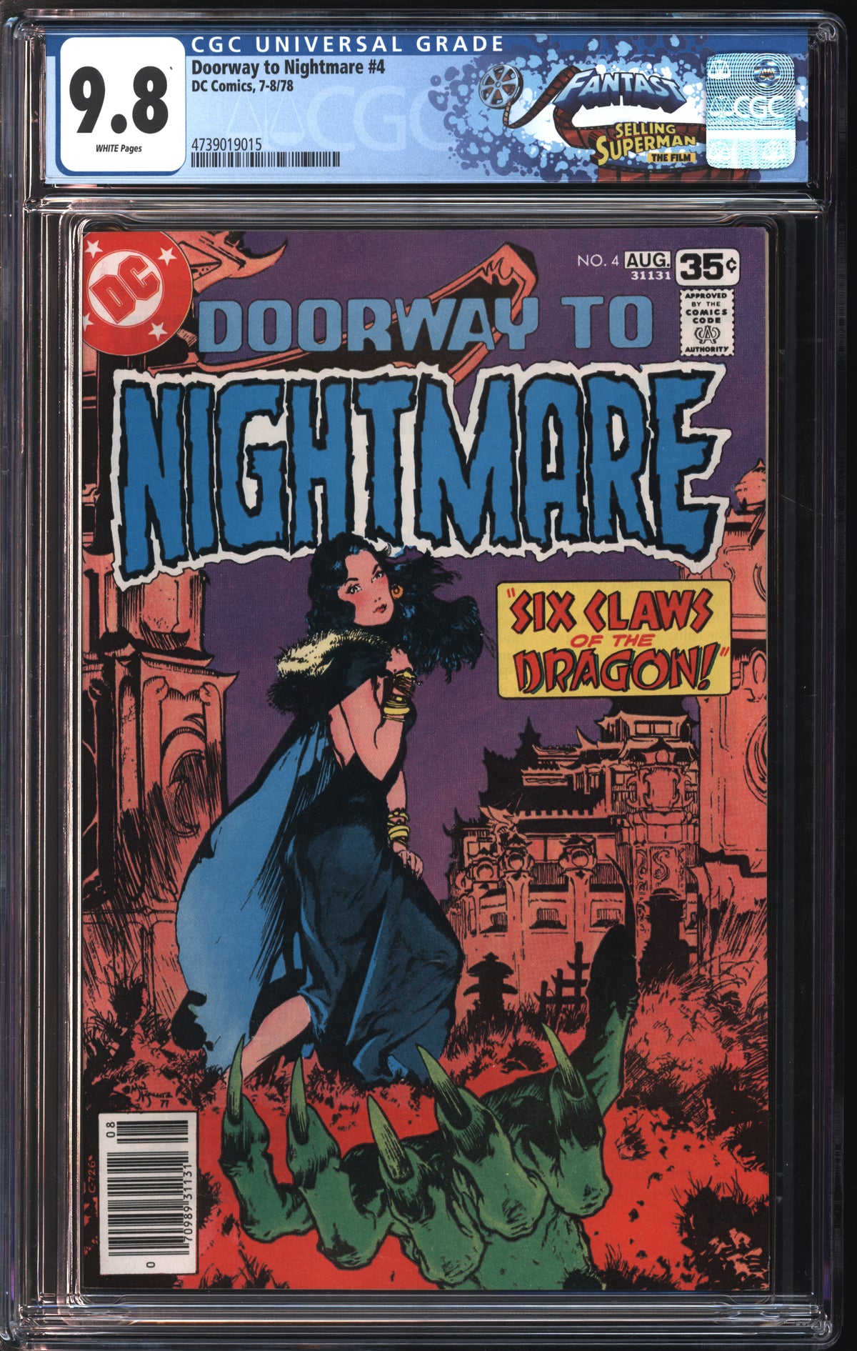 Marvel Comics Doorway to Nightmare #4 7-8/78 FANTAST CGC 9.8 White Pages