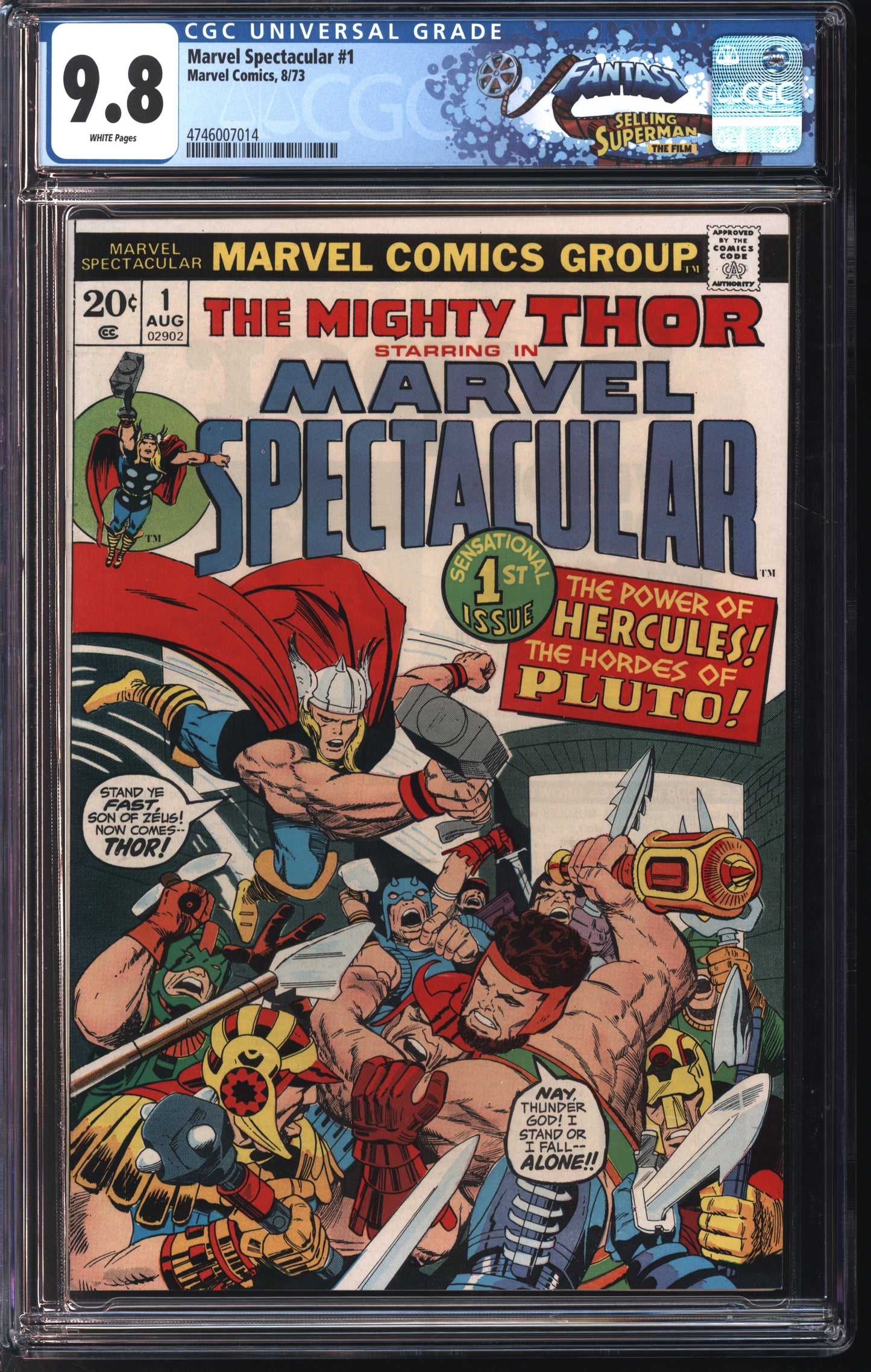 Marvel Spectacular #1 8/73 FANTAST CGC 9.8 White Pages