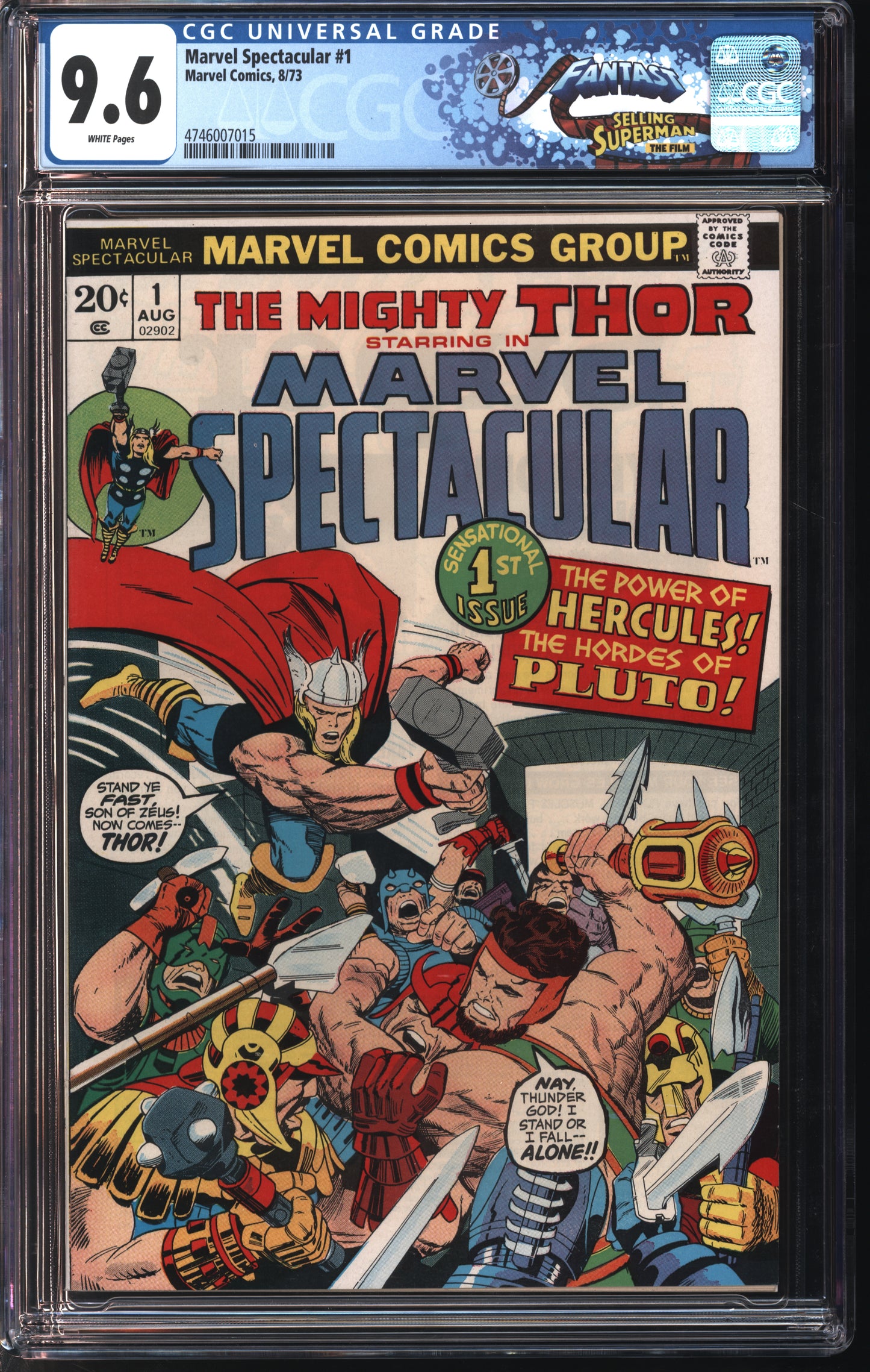 Marvel Spectacular #1 8/73 FANTAST CGC 9.6 White Pages