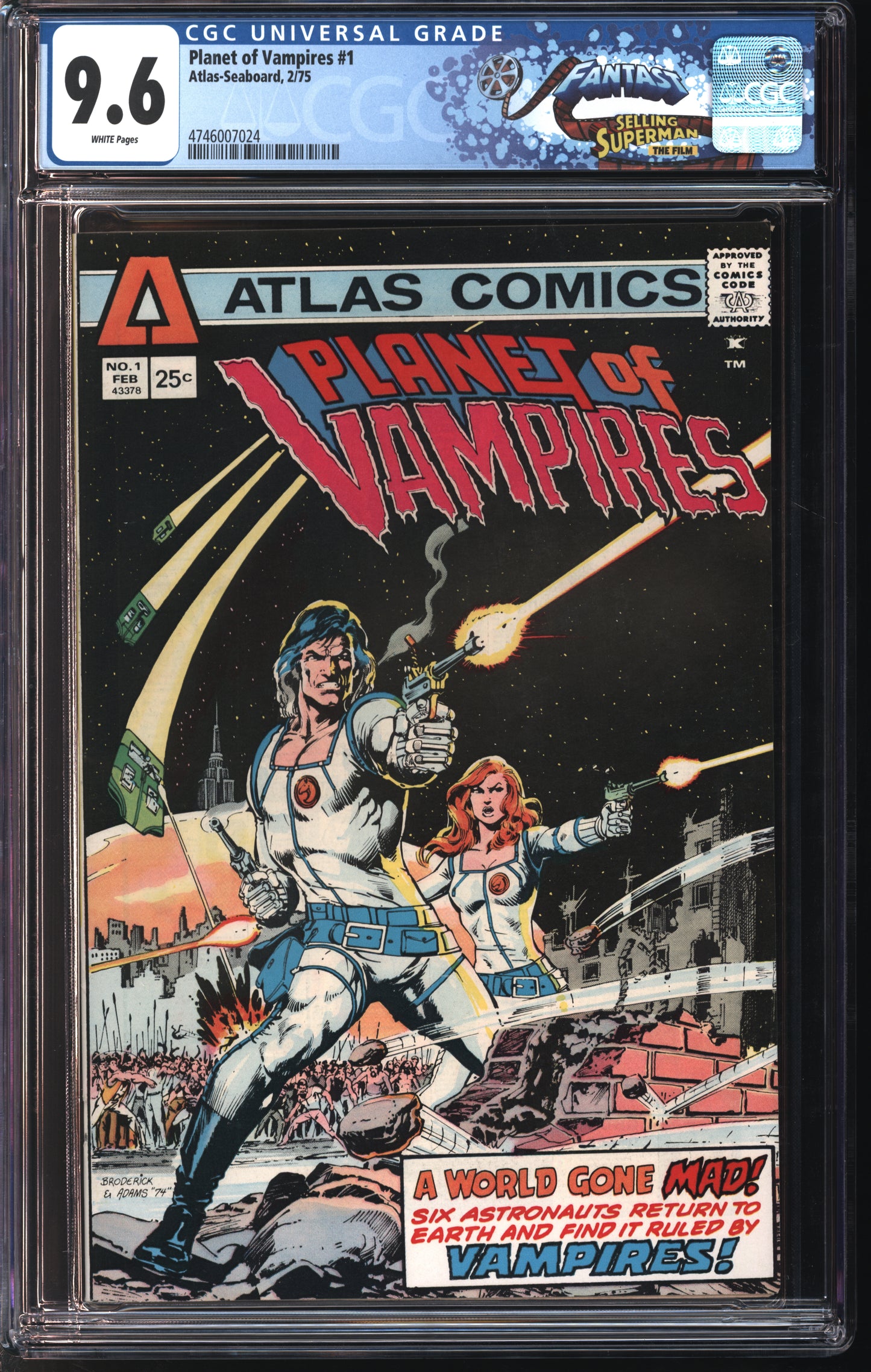 Atlas-Seaboard Planet of Vampires #1 2/75 FANTAST CGC 9.6 White Pages
