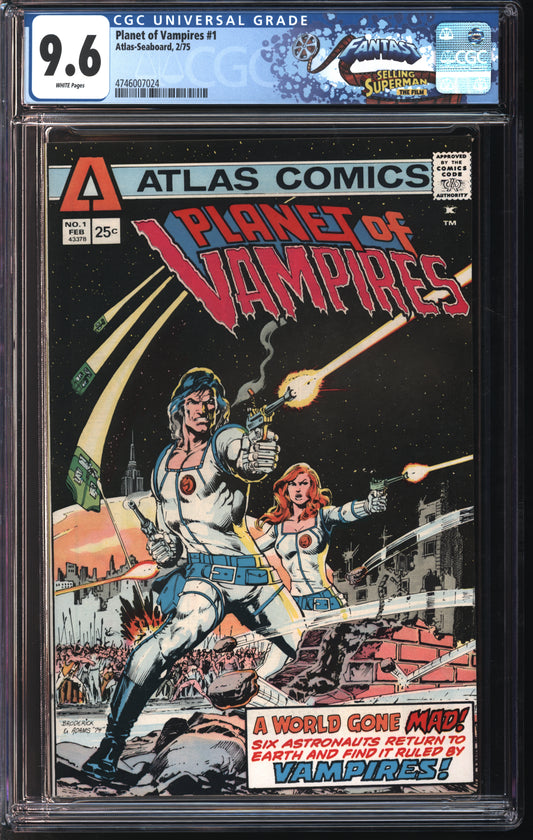 Atlas-Seaboard Planet of Vampires #1 2/75 FANTAST CGC 9.6 White Pages