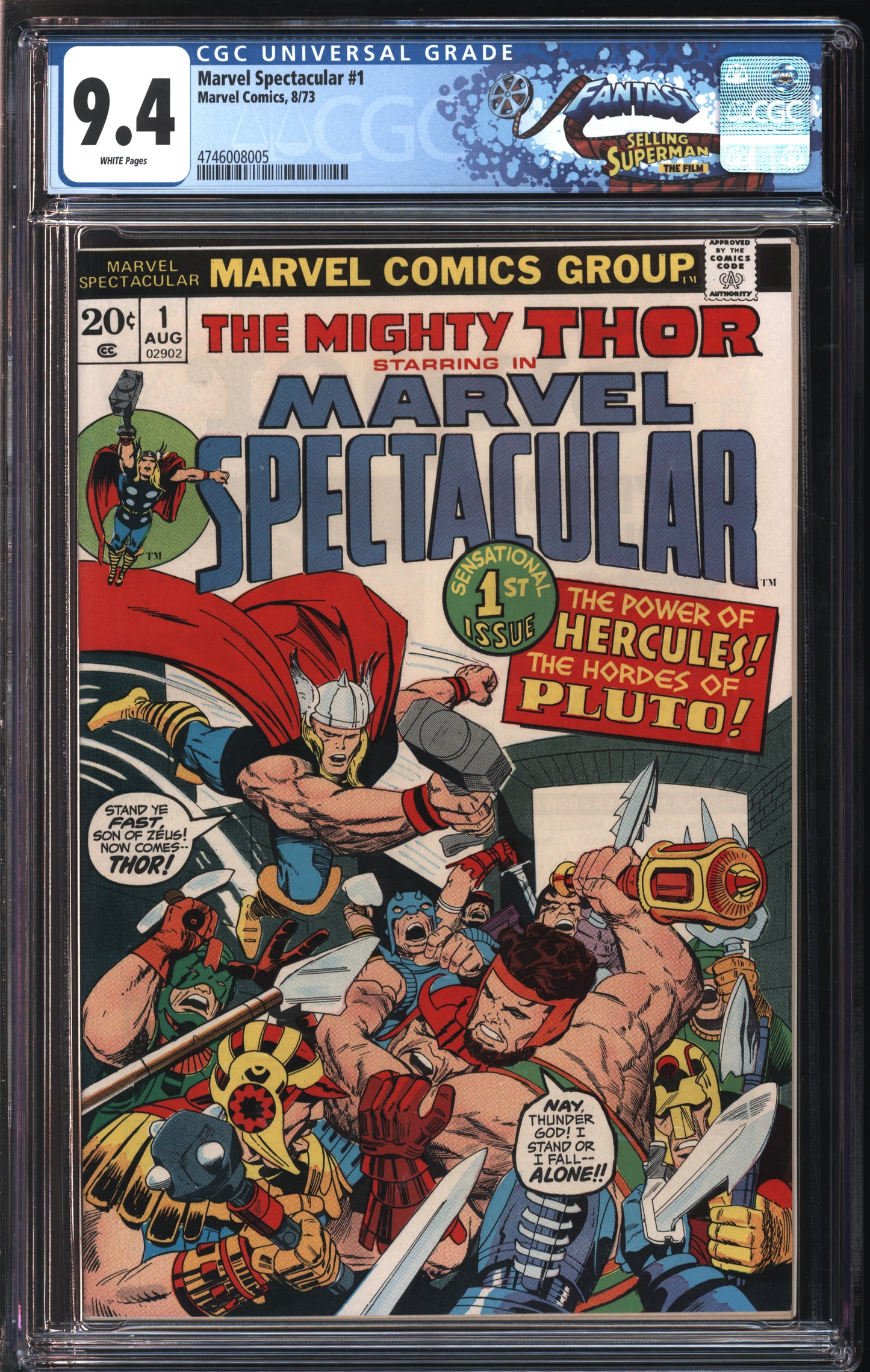 Marvel Comics Marvel Spectacular #1 8/73 FANTAST CGC 9.4 White Pages