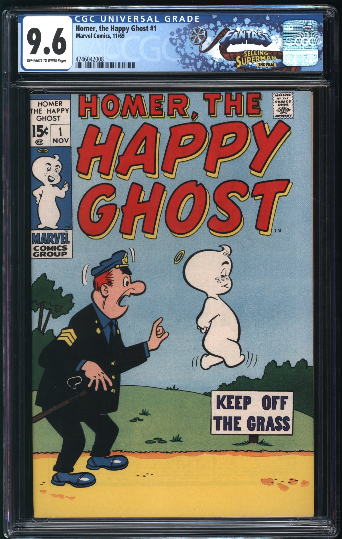 Marvel Comics Homer, the Happy Ghost #1 11/69 FANTAST CGC 9.6 Off-White to White Pages