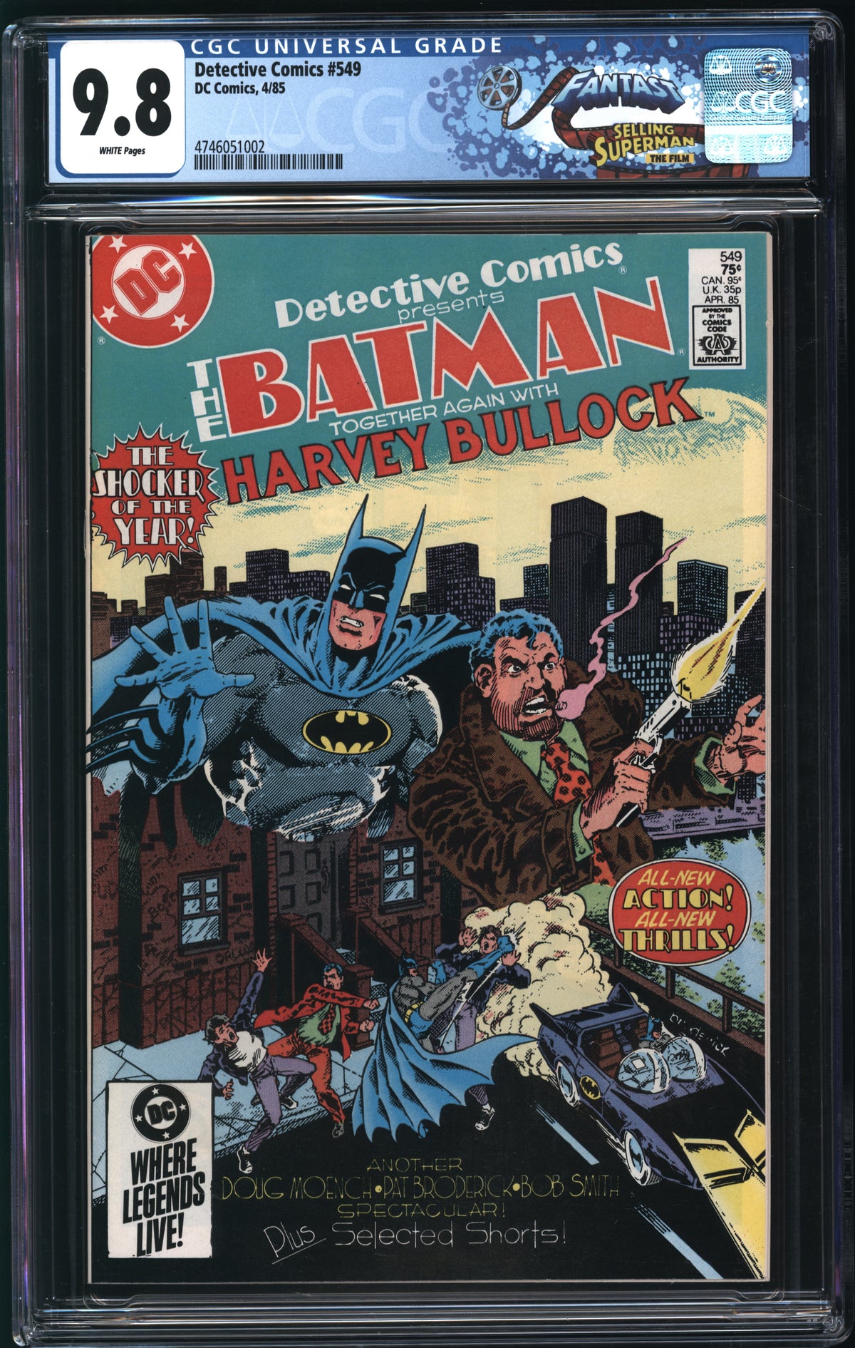 D.C. Comics Detective Comics #549 4/85 FANTAST CGC 9.8 White Pages