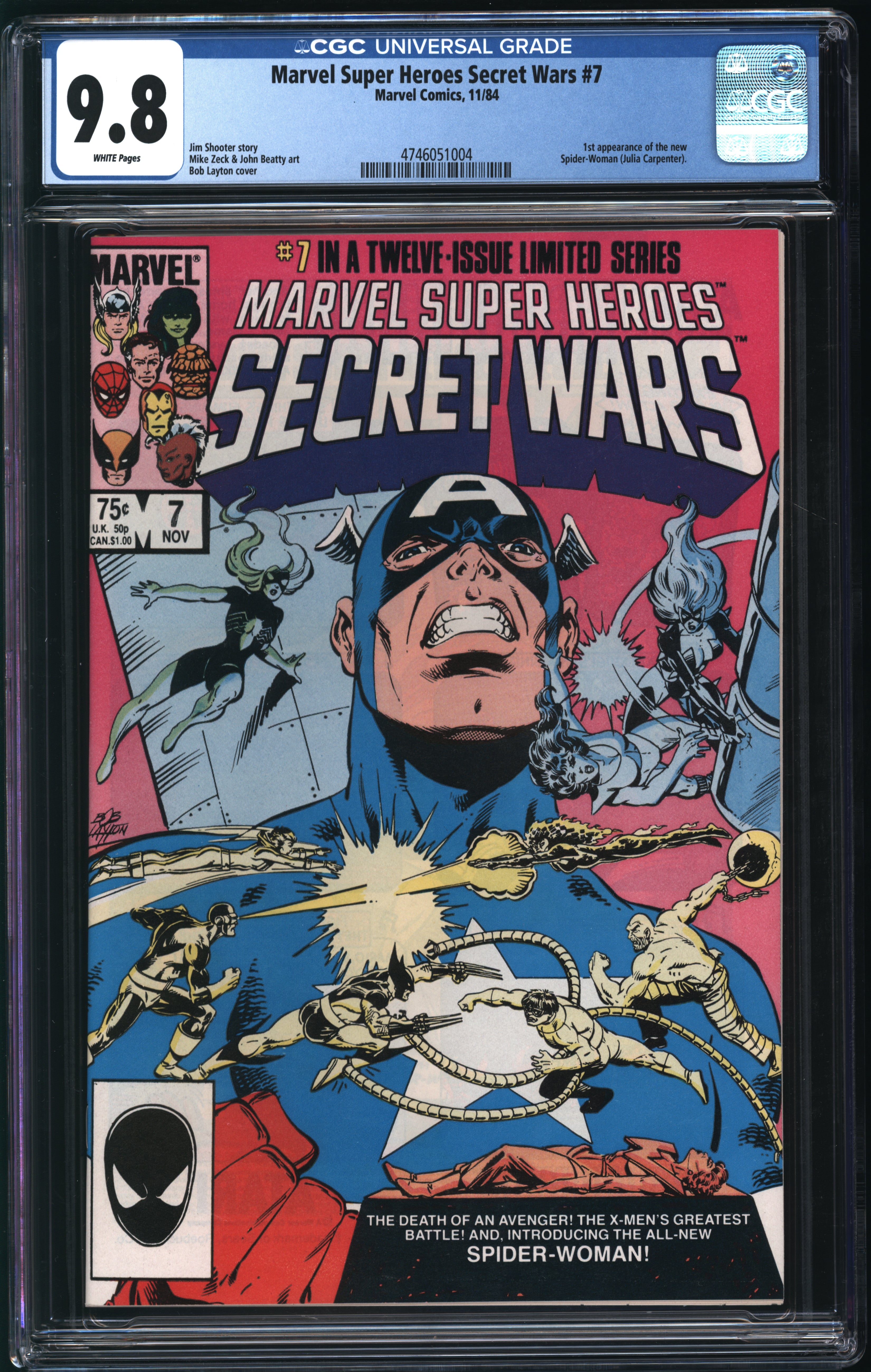 Marvel Comics Captain America #225 11/84 FANTAST CGC 9.8 White Pages