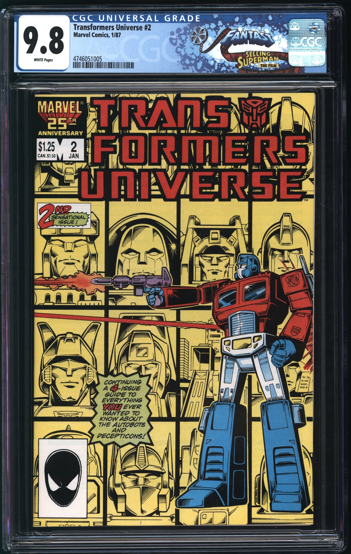 Marvel Comics Transformers Universe #2 1/87 FANTAST CGC 9.8 White Pages