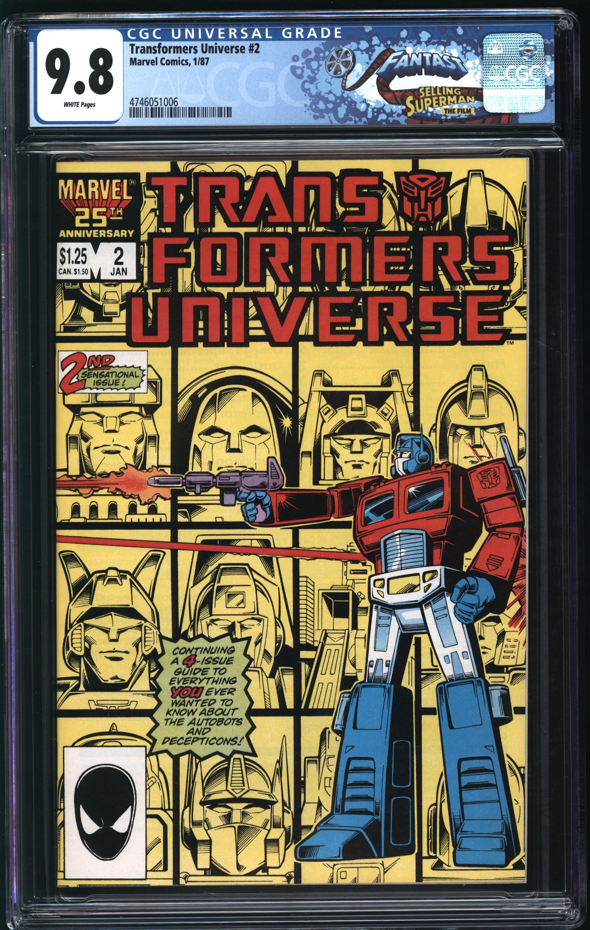 Marvel Comics Transformers Universe #2 1/87 FANTAST CGC 9.8 White Pages