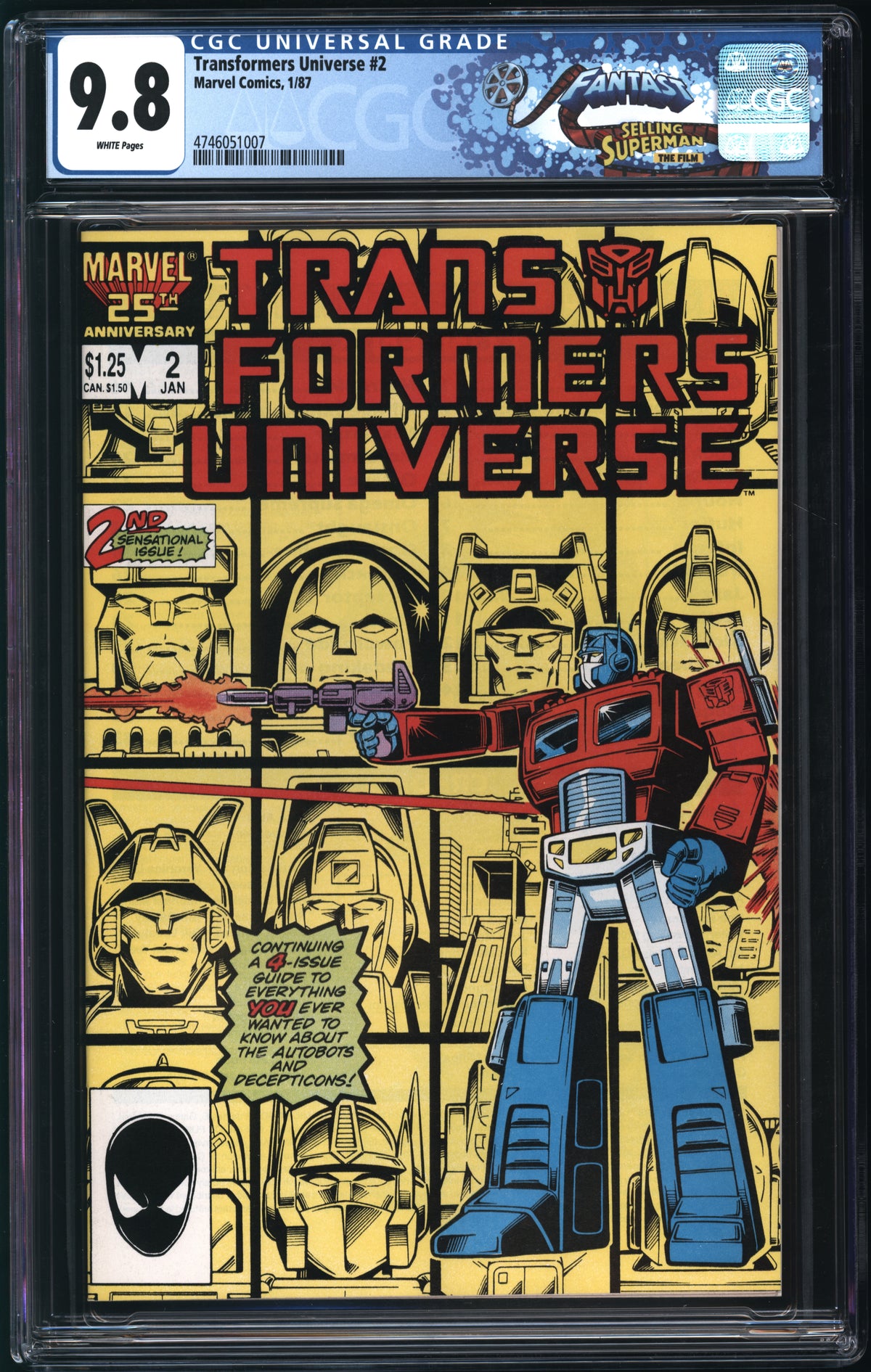 Marvel Comics Transformers Universe #2 1/87 FANTAST CGC 9.8 White Pages