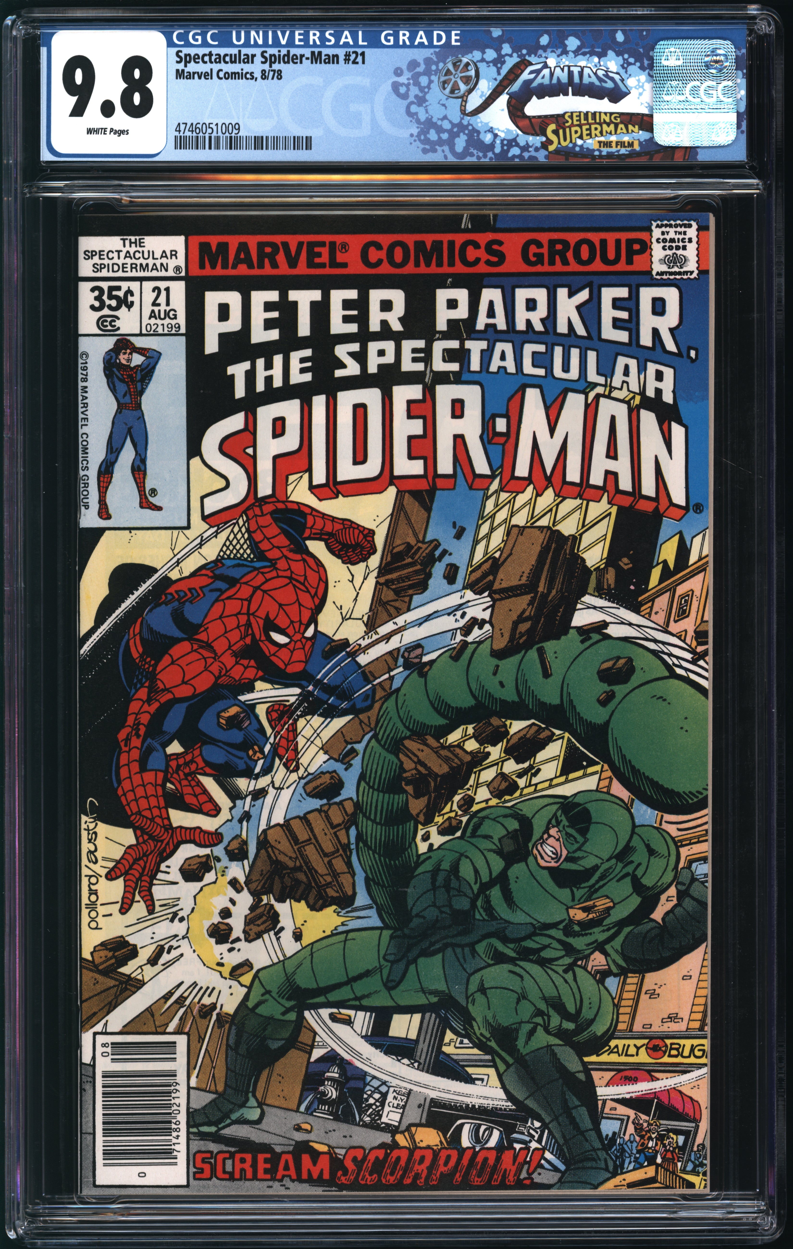 Marvel Comics Spectacular Spider-Man #21 8/78 FANTAST CGC 9.8 White Pages
