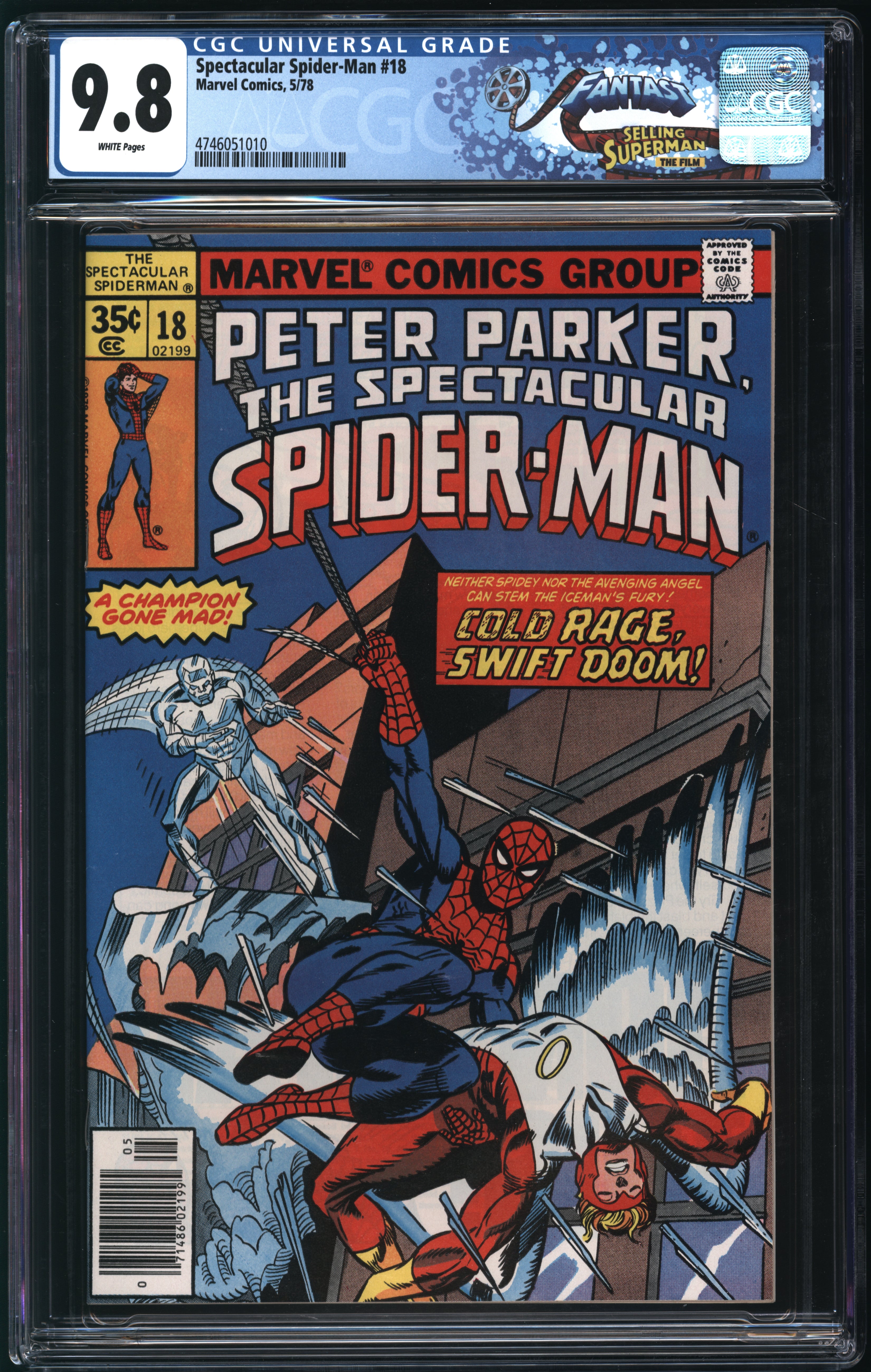 Marvel Comics Spectacular Spider-Man #18 5/78 FANTAST CGC 9.8 White Pages