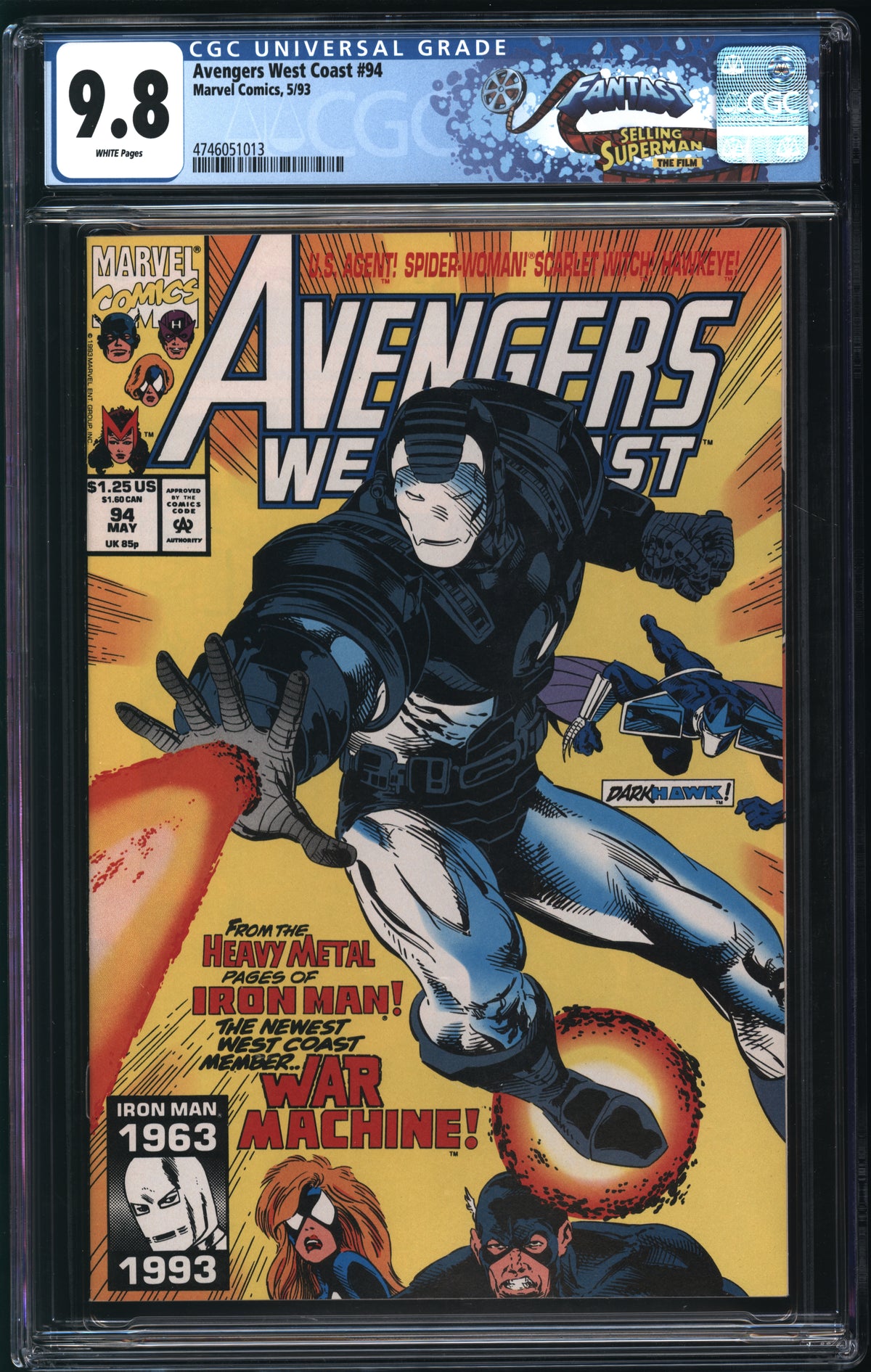 Marvel Comics Avengers West Coast #94 5/93 FANTAST CGC 9.8 White Pages