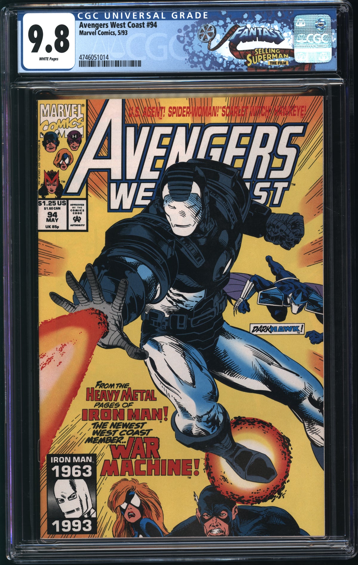 Marvel Comics Avengers West Coast #94 5/93 FANTAST CGC 9.8 White Pages