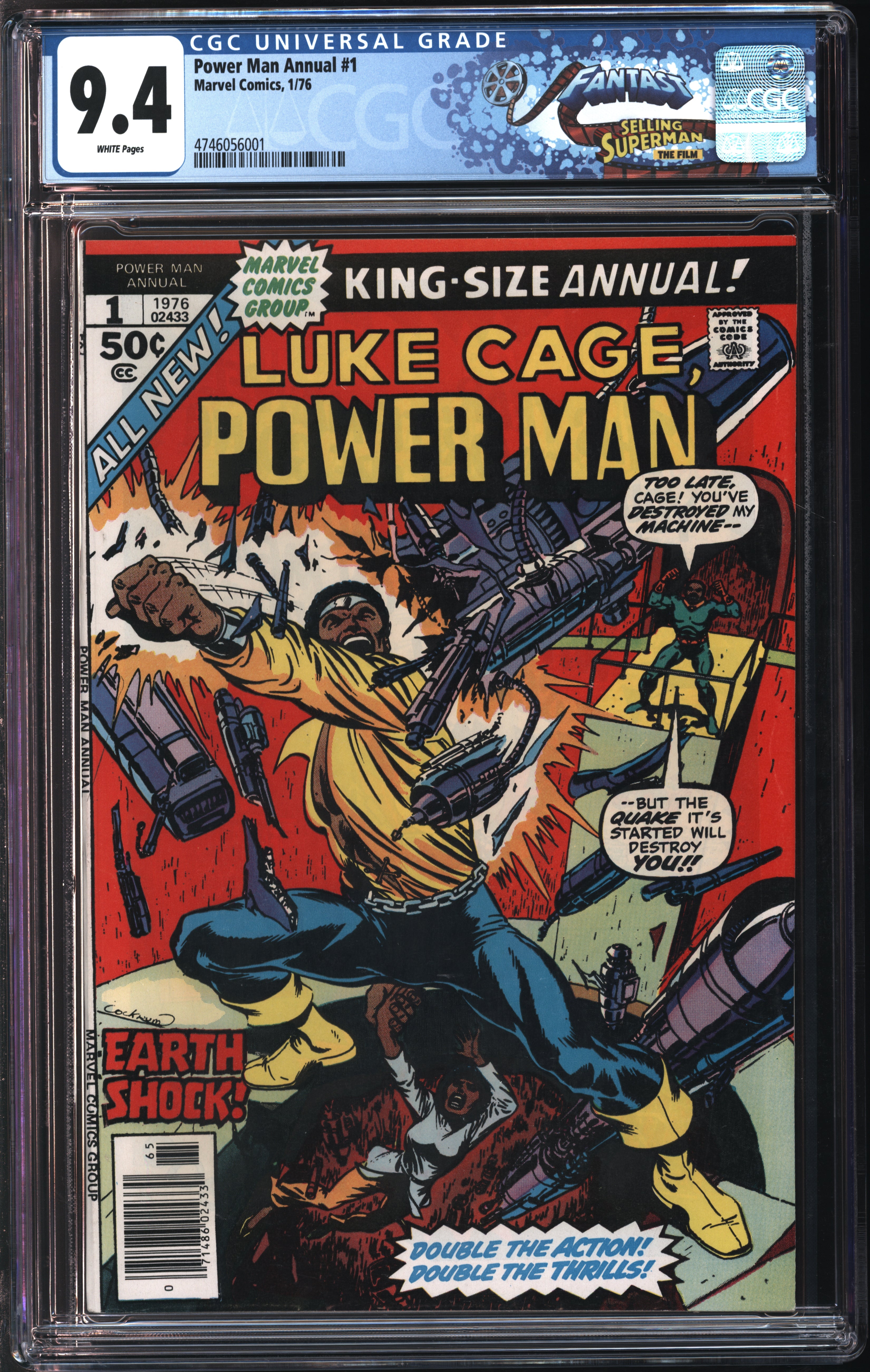 Marvel Comics Power Man Annual #1 1/76 FANTAST CGC 9.4 White Pages