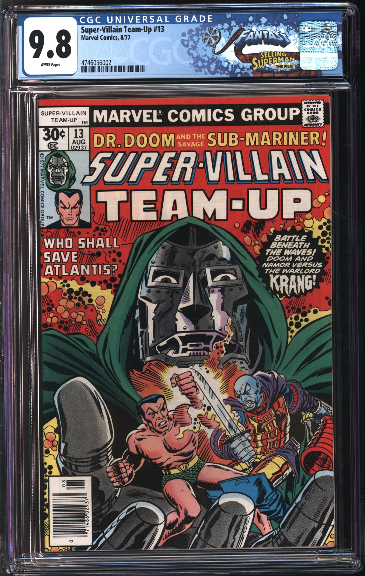 Marvel Comics Super-Villain Team-Up #13 8/77 FANTAST CGC 9.8 White Pages