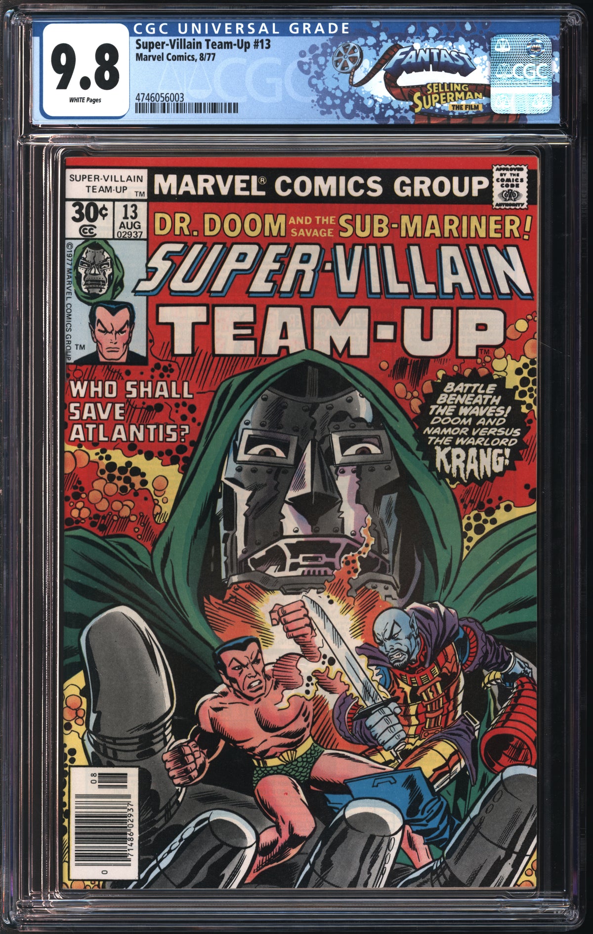 Marvel Comics Super-Villain Team-Up #13 8/77 FANTAST CGC 9.8 White Pages