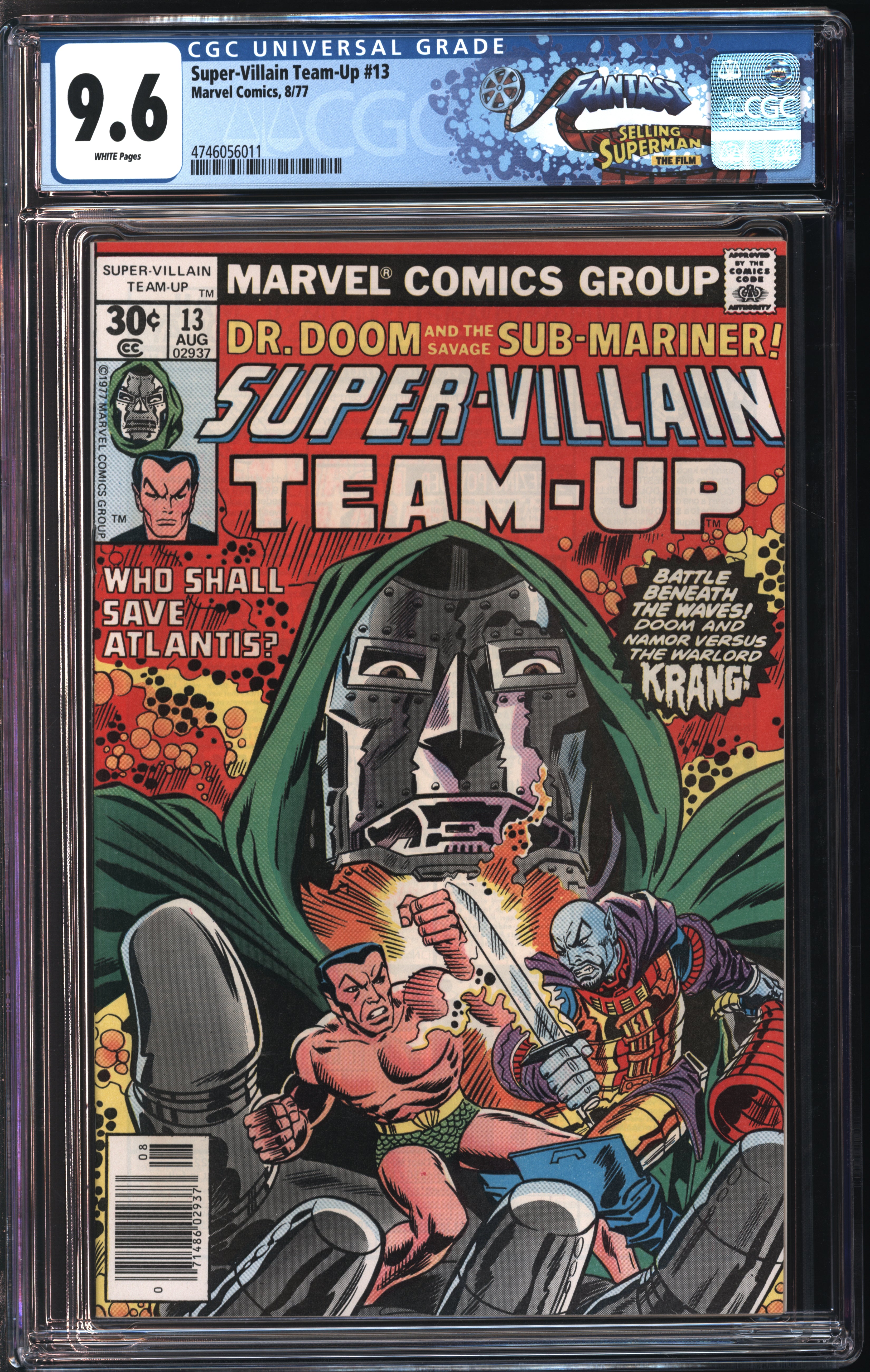 Marvel Comics Super-Villain Team-Up #13 8/77 FANTAST CGC 9.6 White Pages