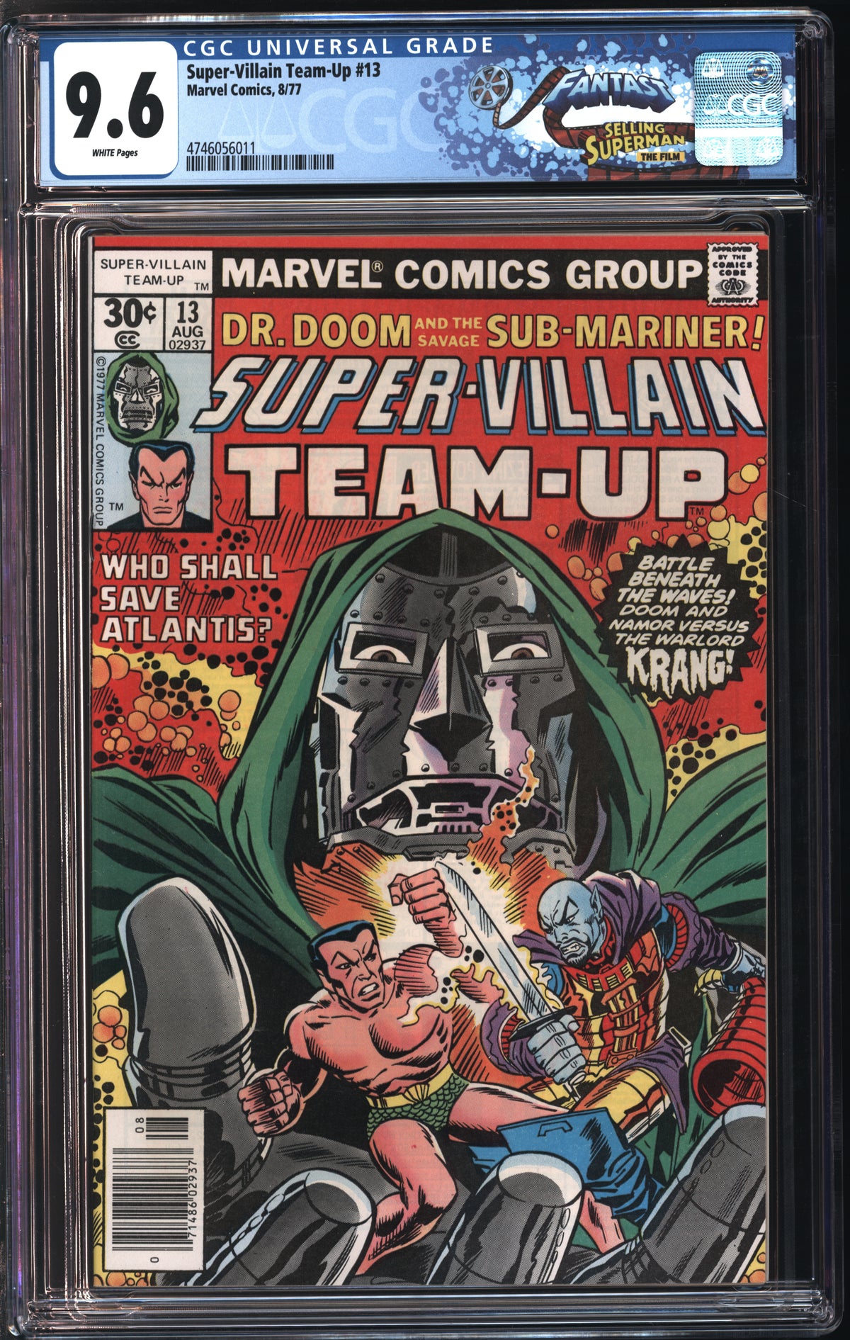 Marvel Comics Super-Villain Team-Up #13 8/77 FANTAST CGC 9.6 White Pages