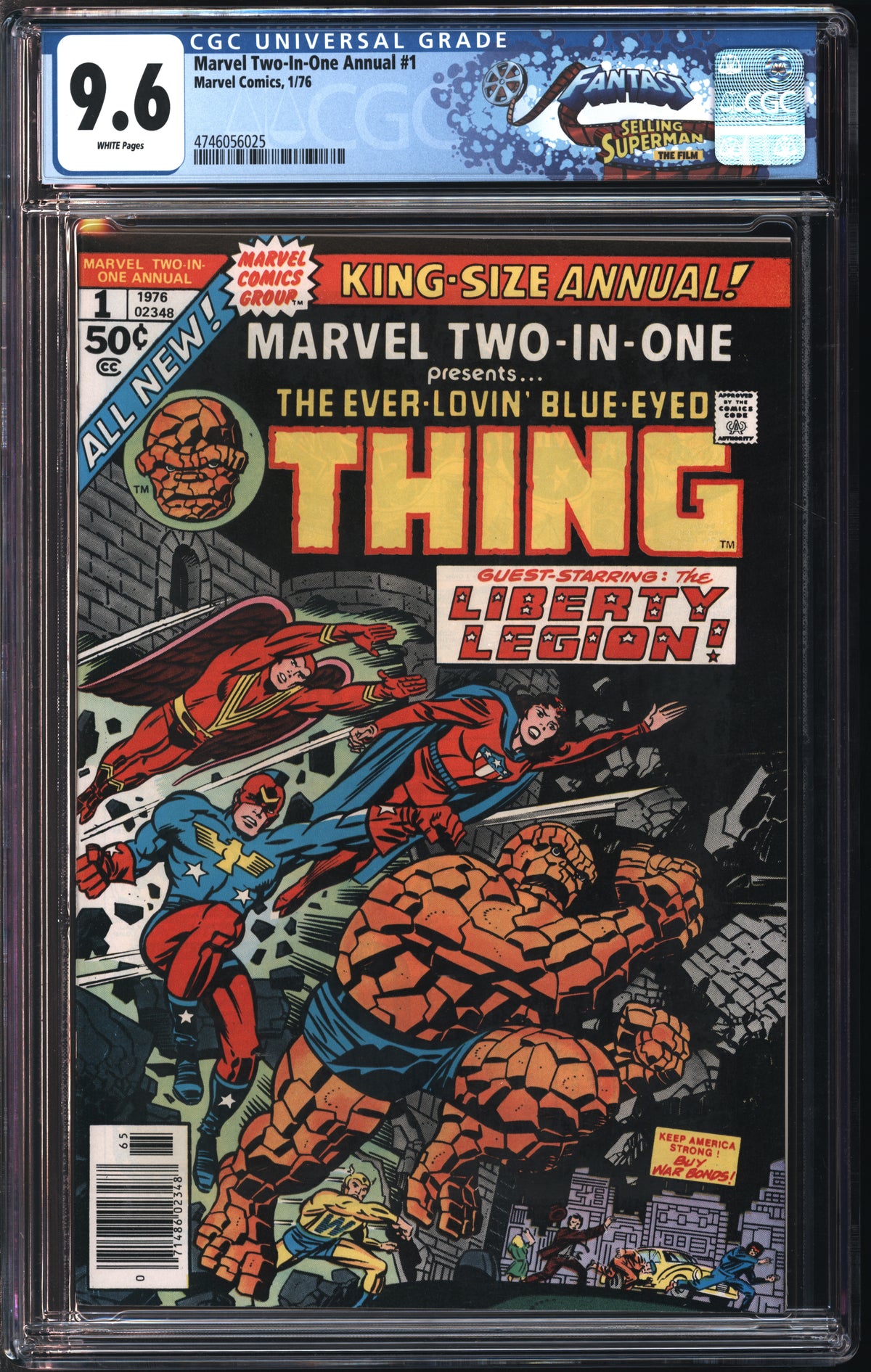 Marvel Comics Marvel Two-In-One Annual #1 1/76 FANTAST CGC 9.6 White Pages