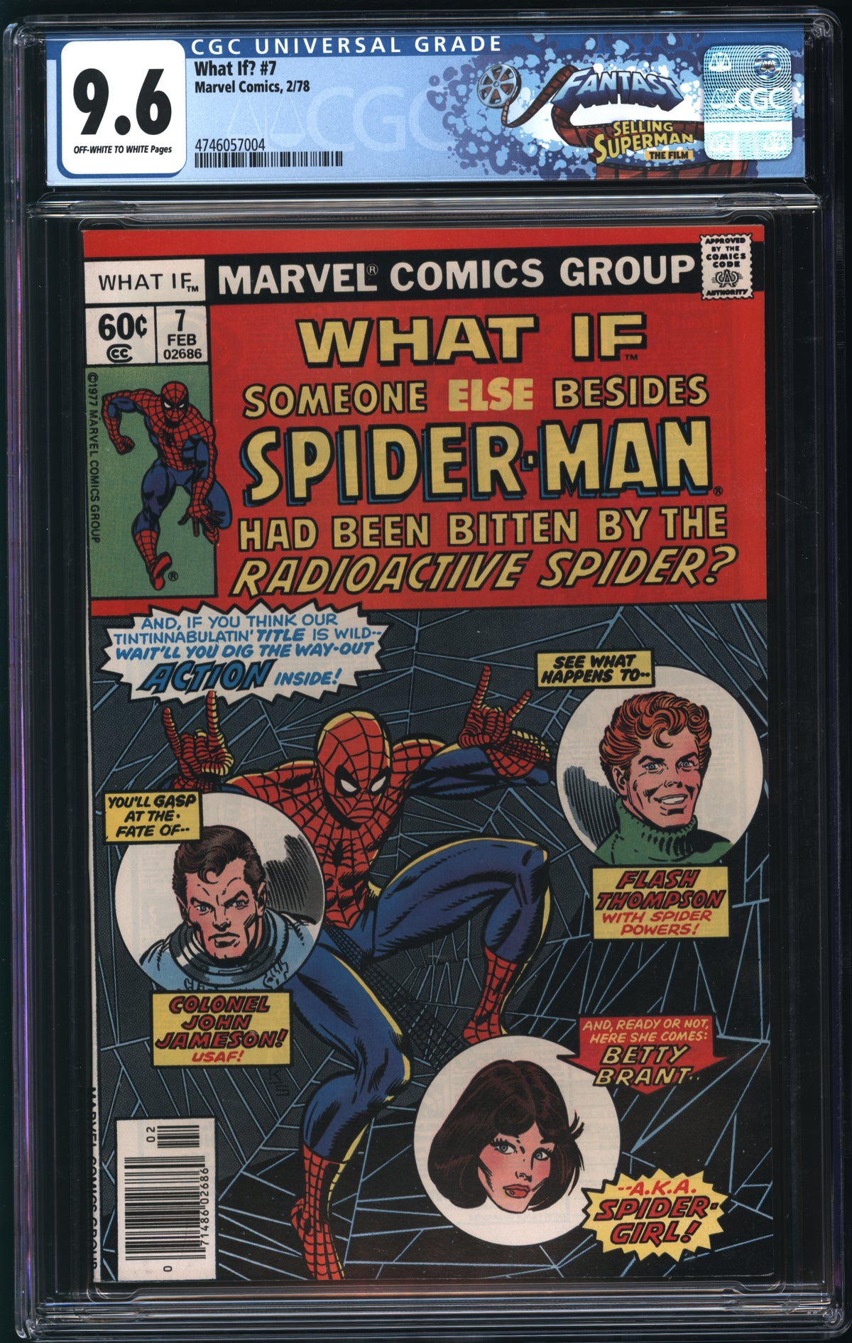 Marvel Comics What If? #7 2/78 FANTAST CGC 9.6 Off-White to White Pages