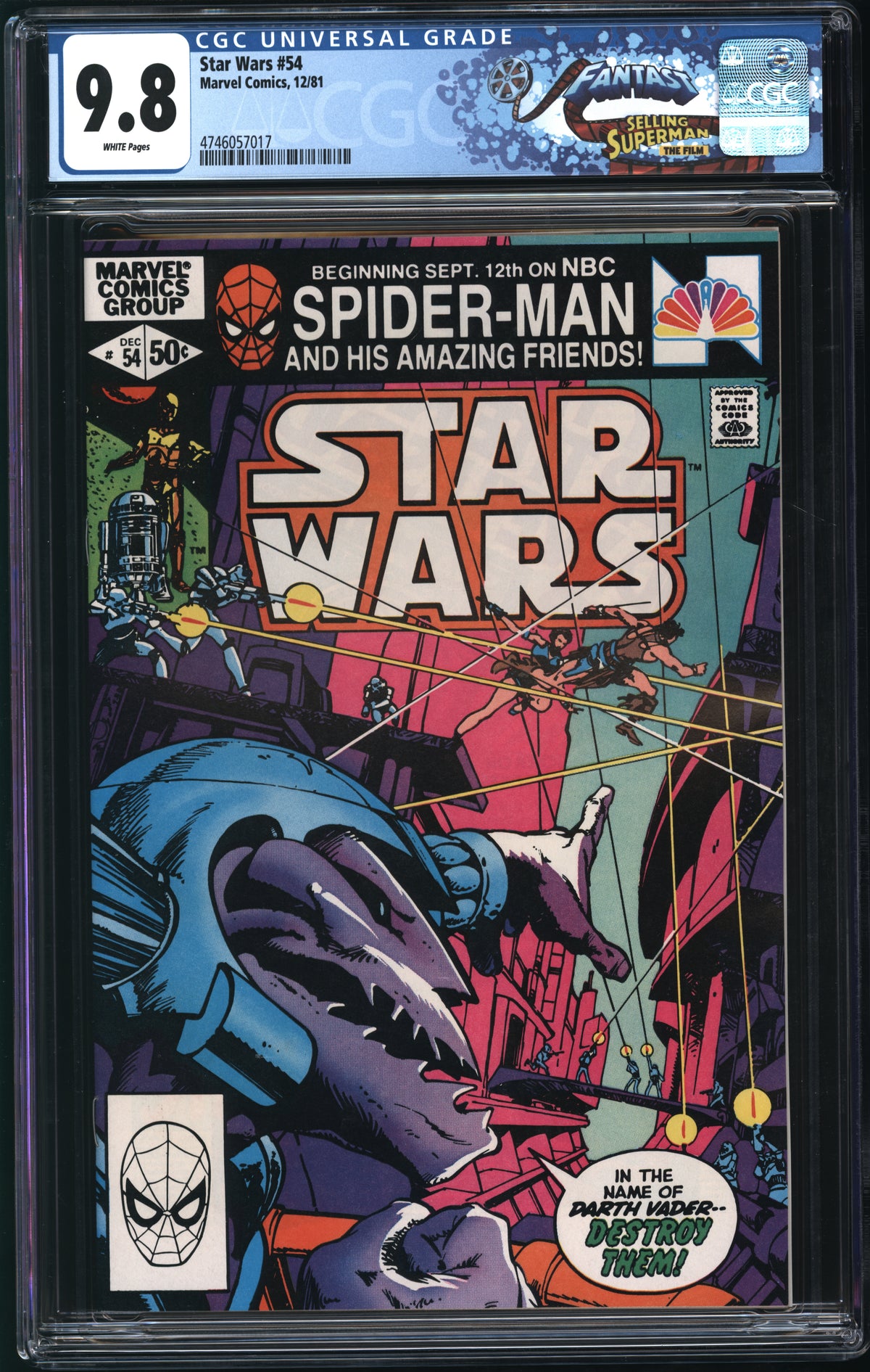 Marvel Comics Star Wars #54 12/81 FANTAST CGC 9.8 White Pages