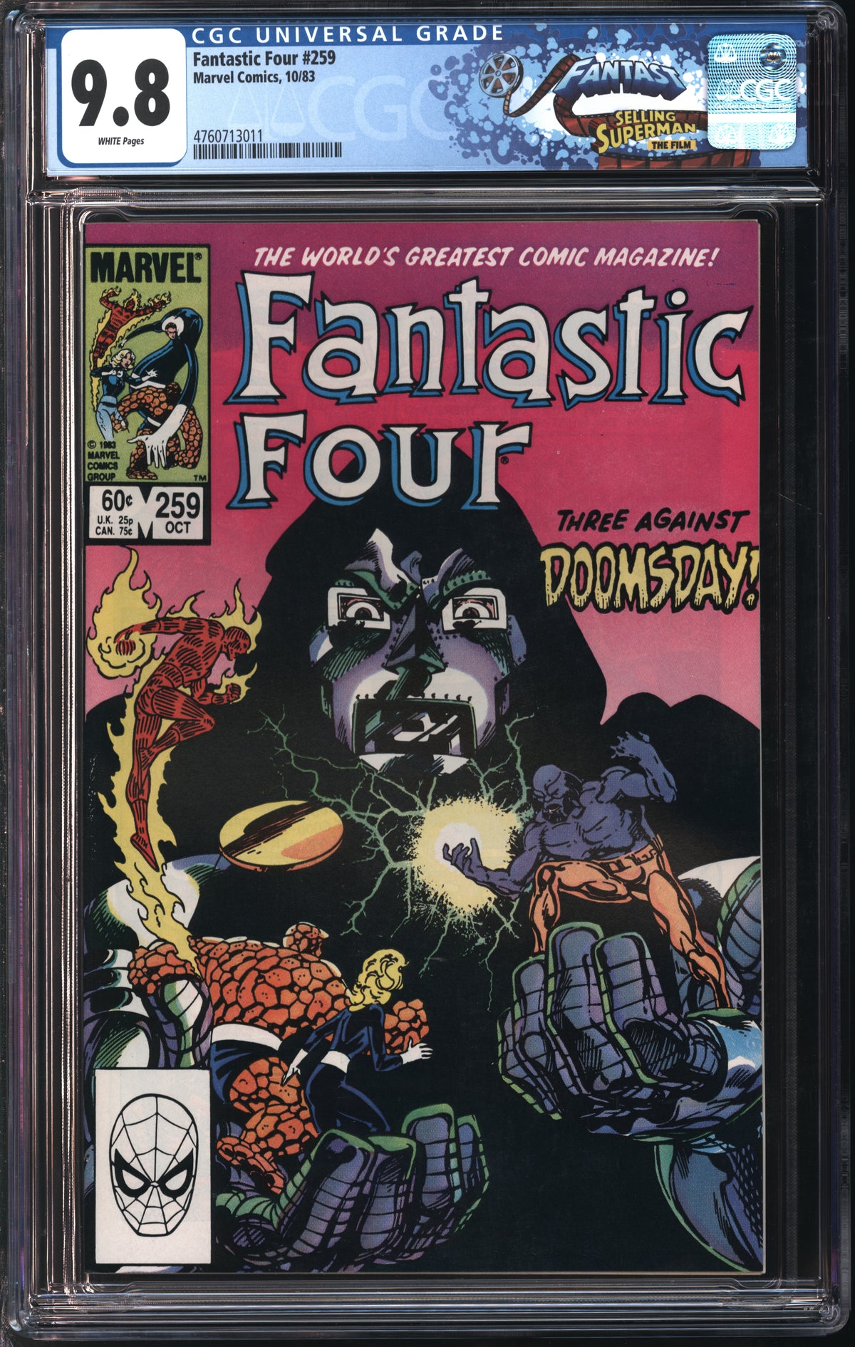 Marvel Comics Fantastic Four #259 10/83 FANTAST CGC 9.8 White Pages