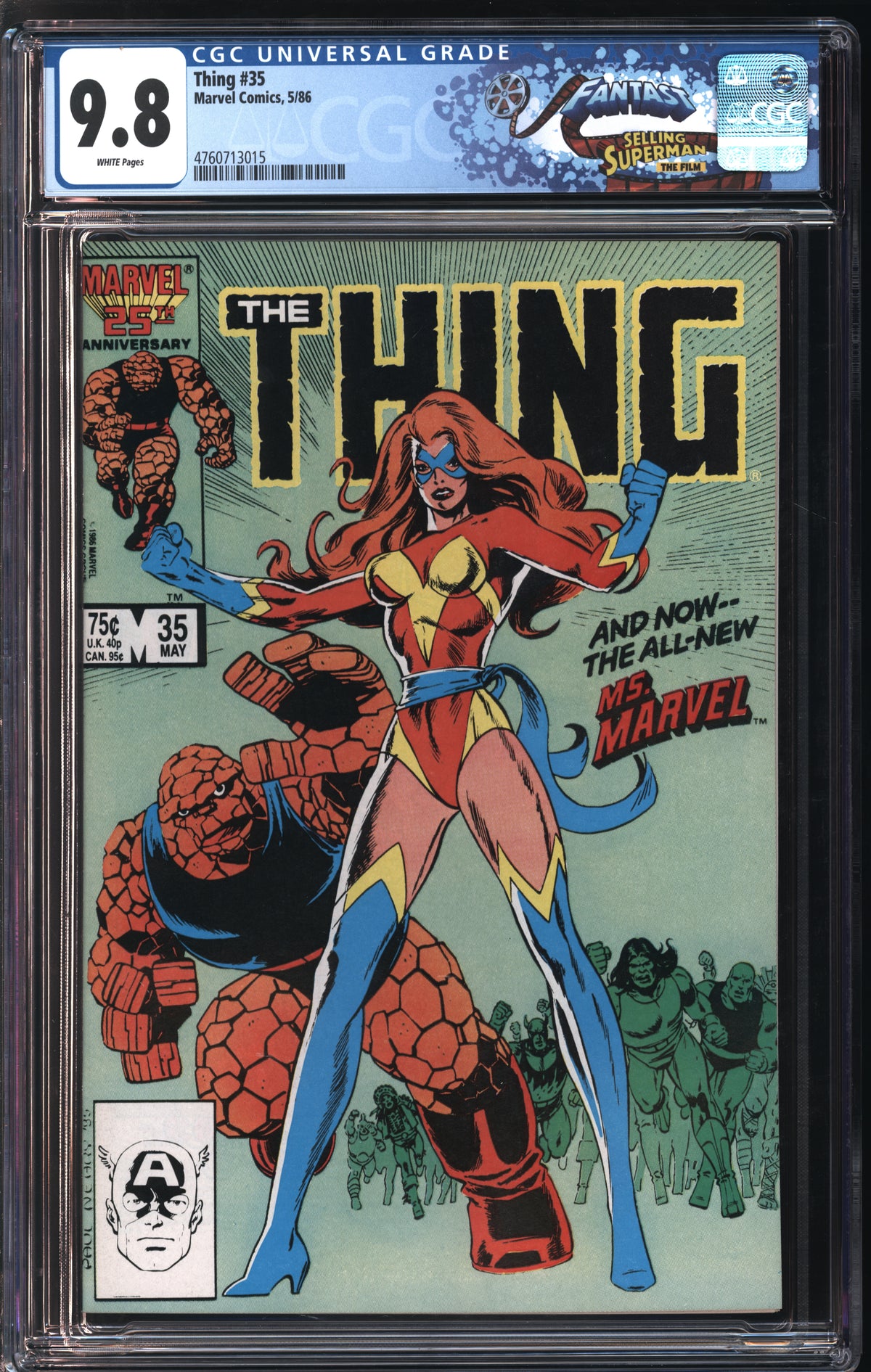 Marvel Comics Thing #35 5/86 FANTAST CGC 9.8 White Pages