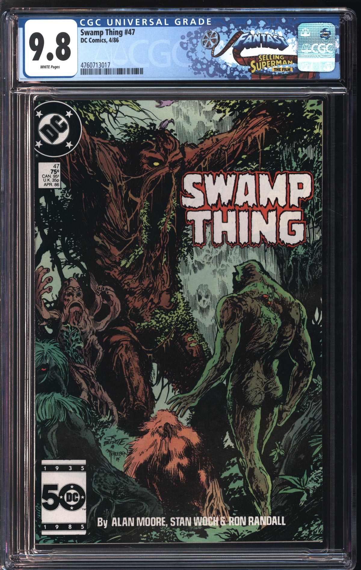 D.C. Comics Swamp Thing #47 4/86 FANTAST CGC 9.8 White Pages