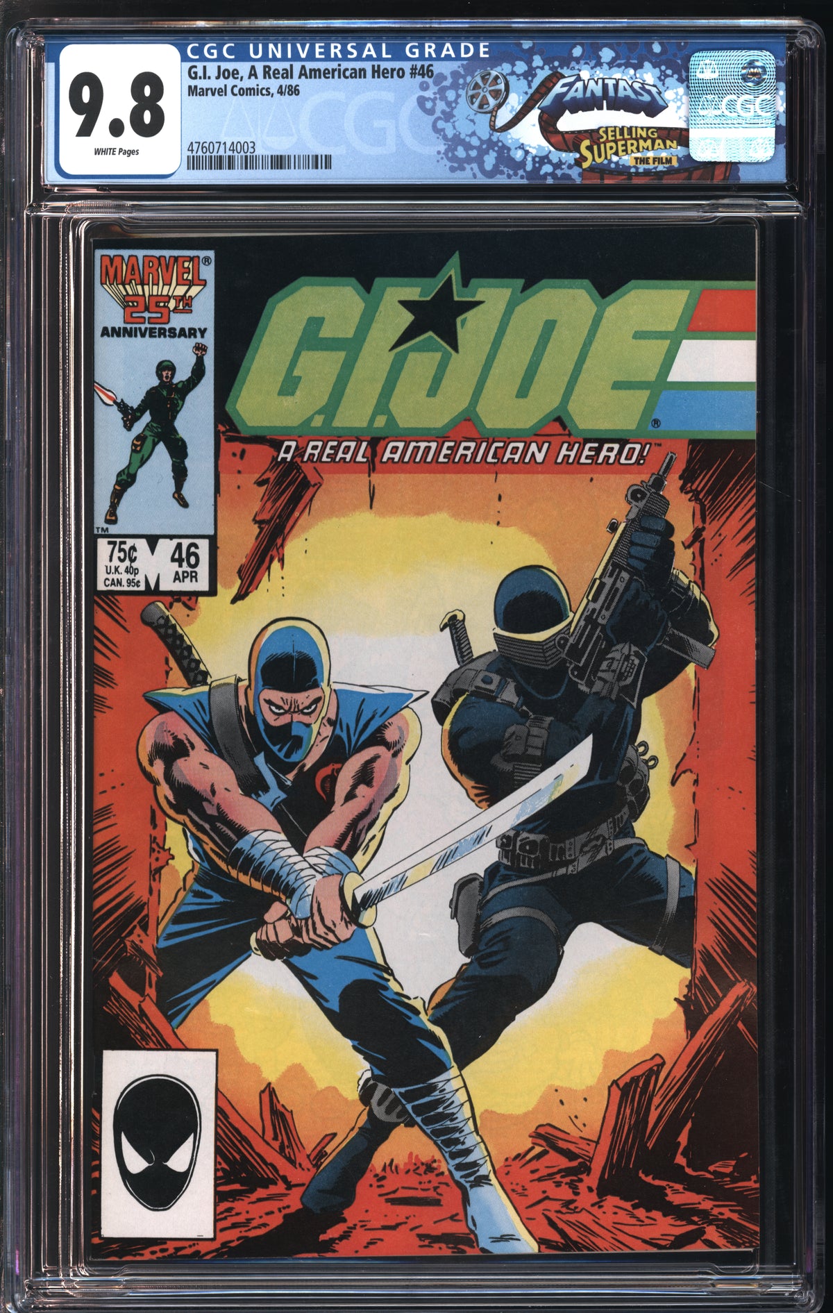 Marvel Comics G.I. Joe, A Real American Hero #46 4/86 FANTAST CGC 9.8 White Pages