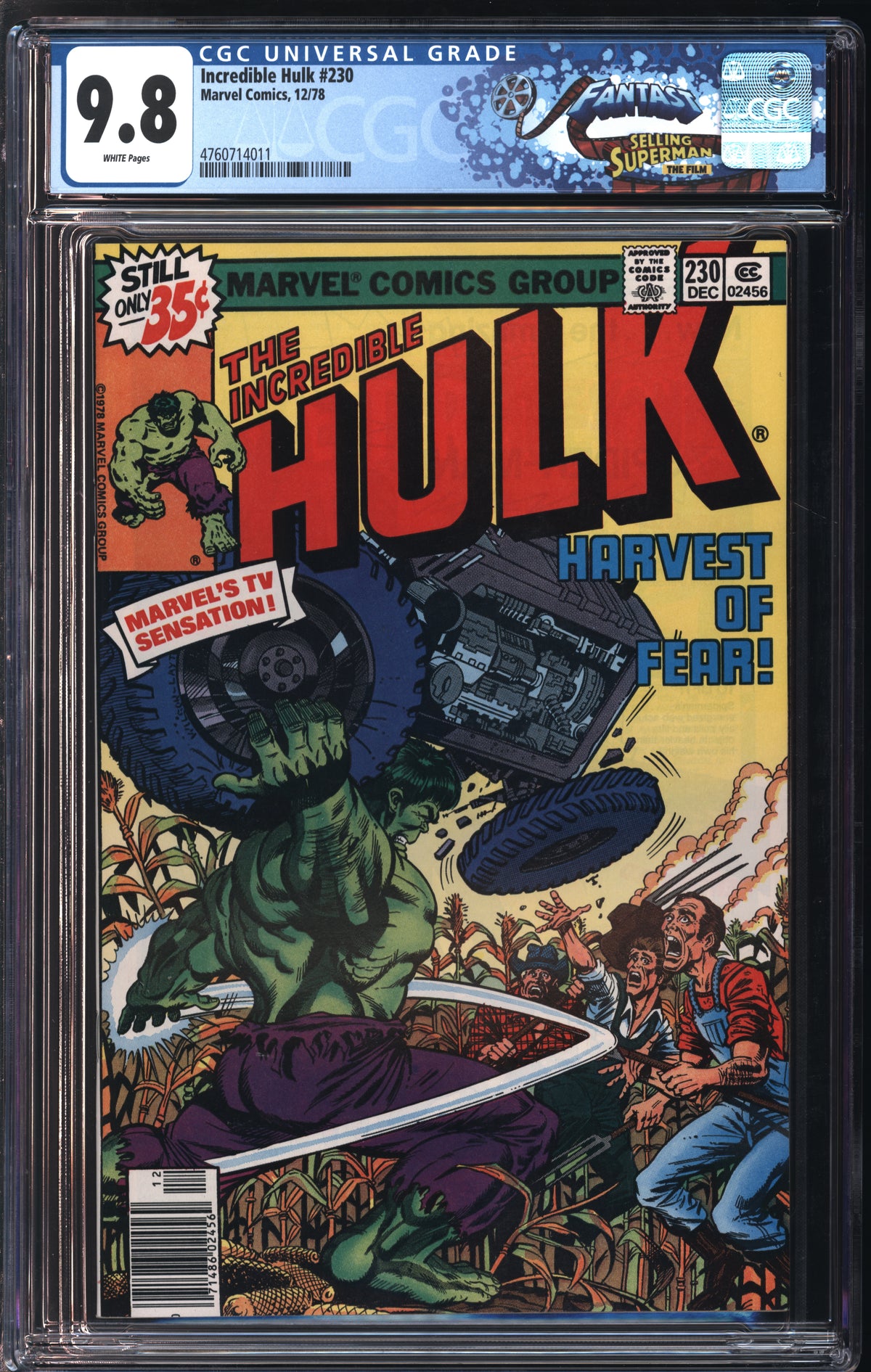 Marvel Comics Incredible Hulk #230 12/78 FANTAST CGC 9.8 White Pages