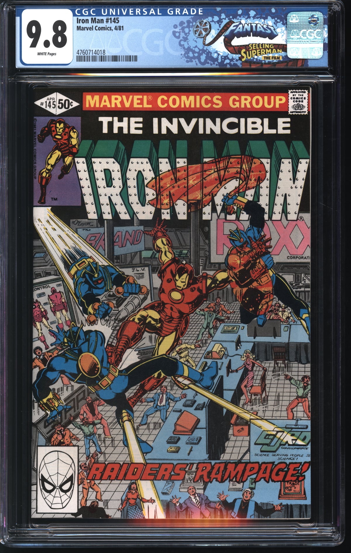 Marvel Comics Iron Man #145 4/81 FANTAST CGC 9.8 White Pages