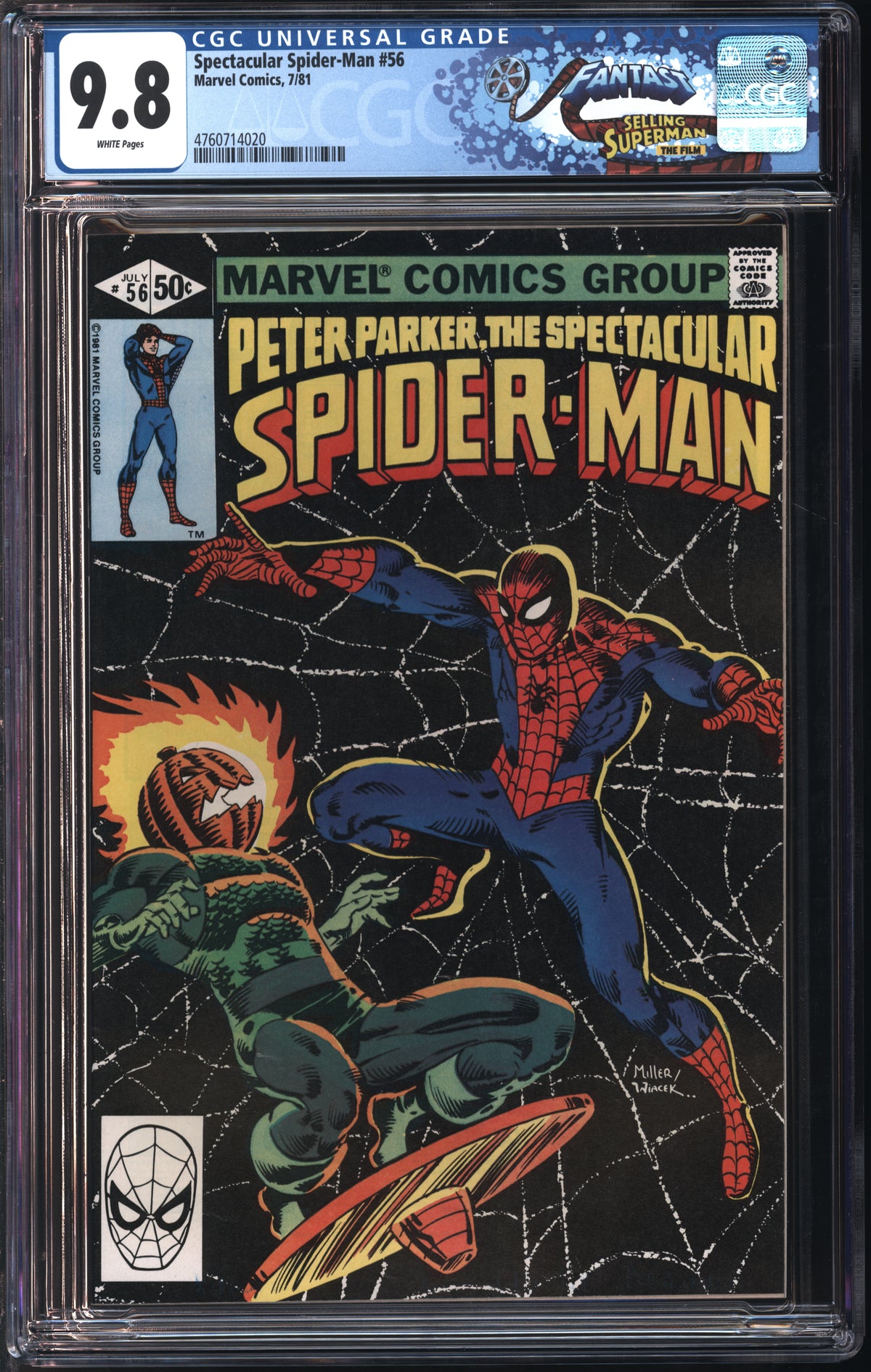 Marvel Comics Spectacular Spider-Man #56 7/81 FANTAST CGC 9.8 White Pages