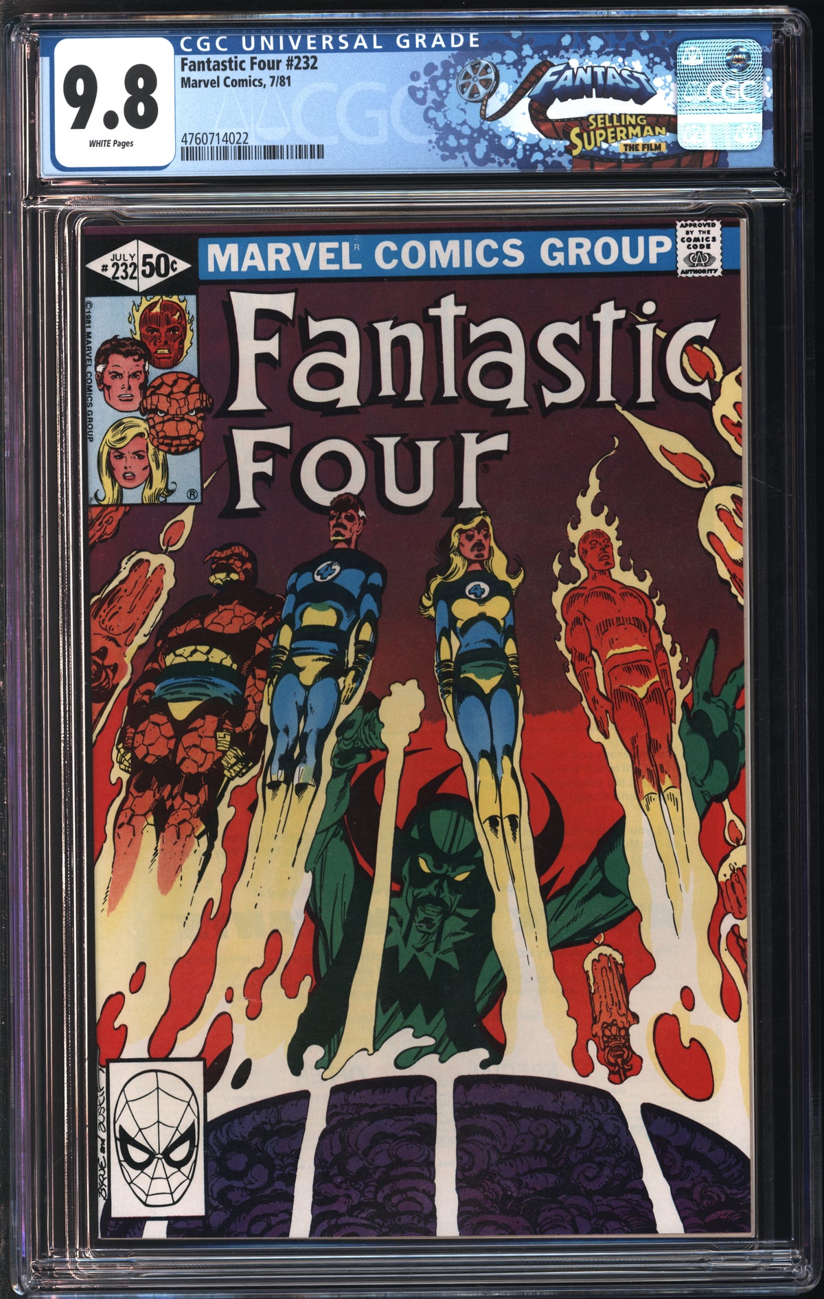 Marvel Comics Fantatsic Four #232 7/81 FANTAST CGC 9.8 White Pages