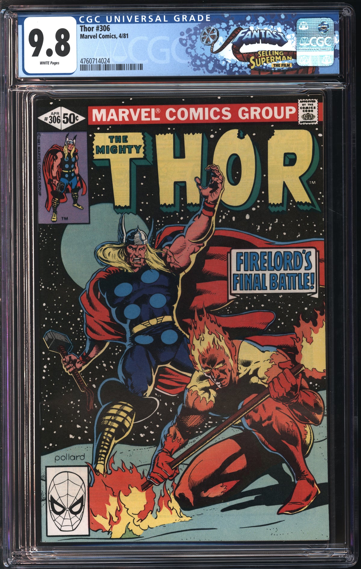 Marvel Comics Thor #306 4/81 FANTAST CGC 9.8 White Pages