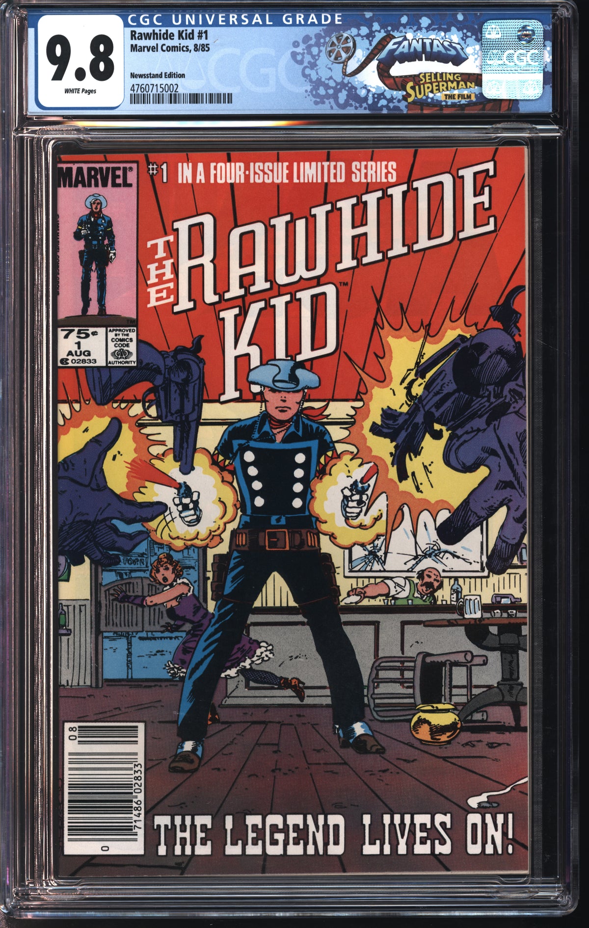 Marvel Comics Rawhide Kid #1 8/85 NEWSSTAND FANTAST CGC 9.8 White Pages