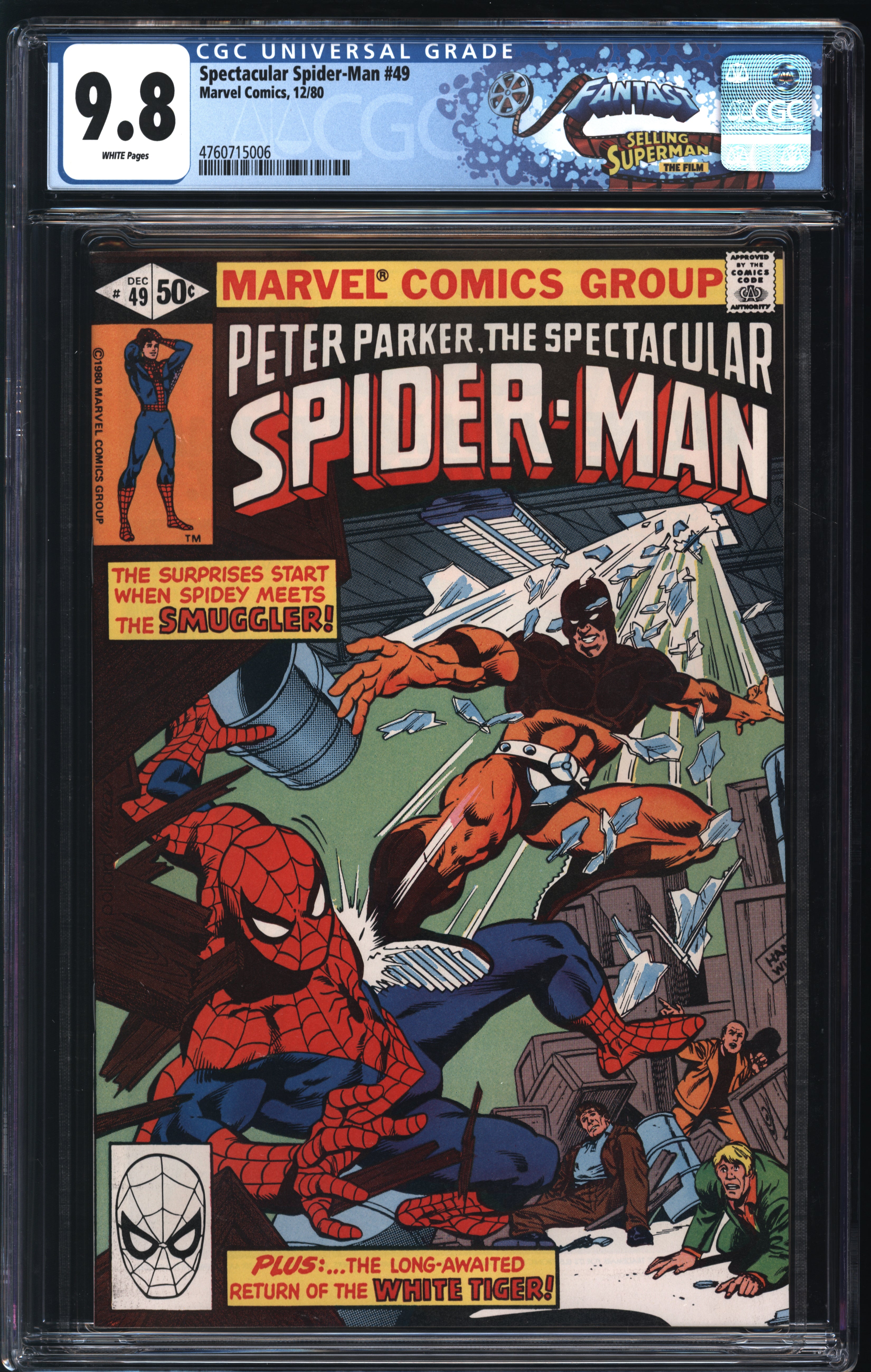 Marvel Comics Spectacular Spider-Man #49 12/80 FANTAST CGC 9.8 White Pages