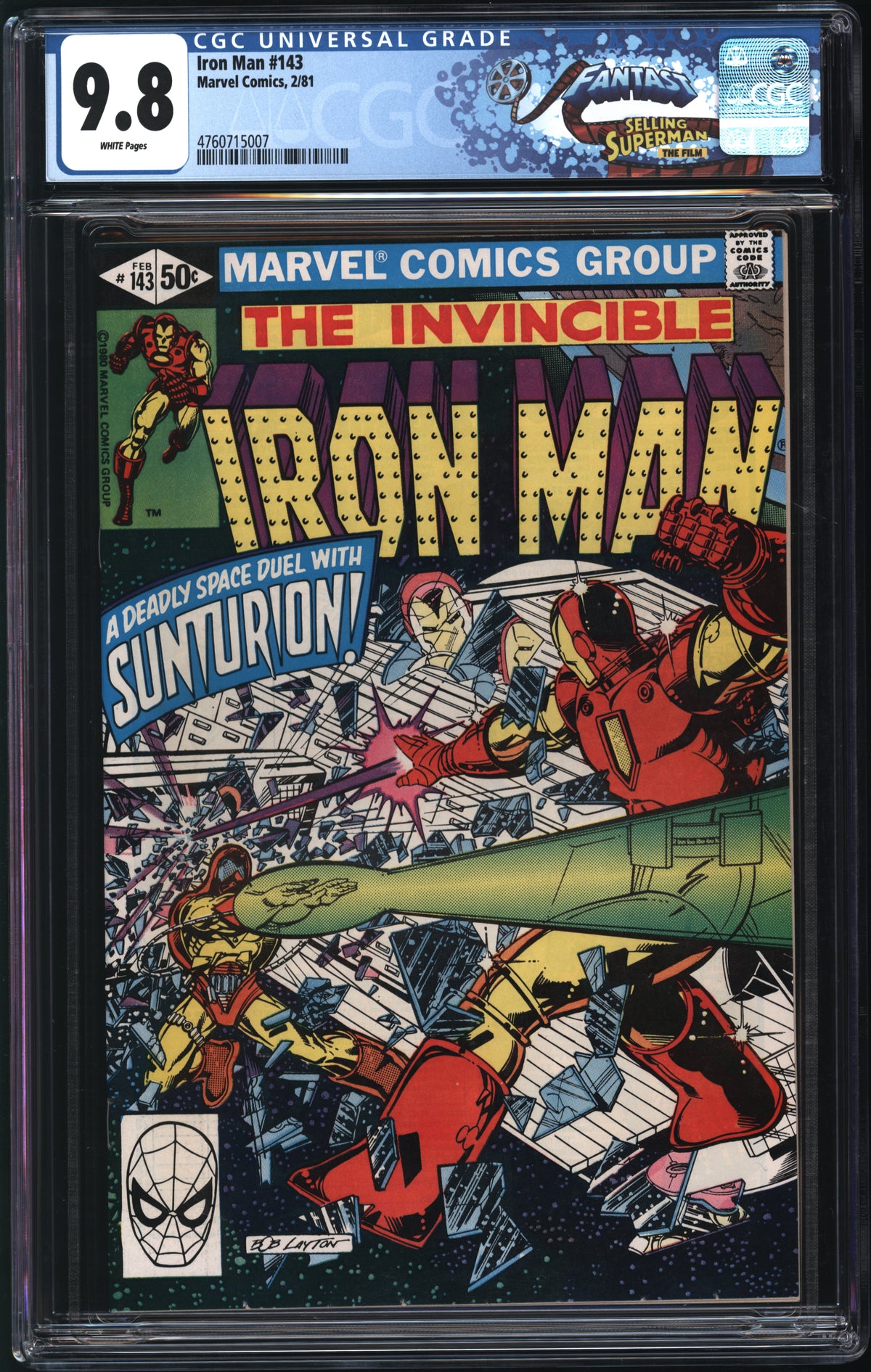 Marvel Comics Iron Man #143 2/81 FANTAST CGC 9.8 White Pages