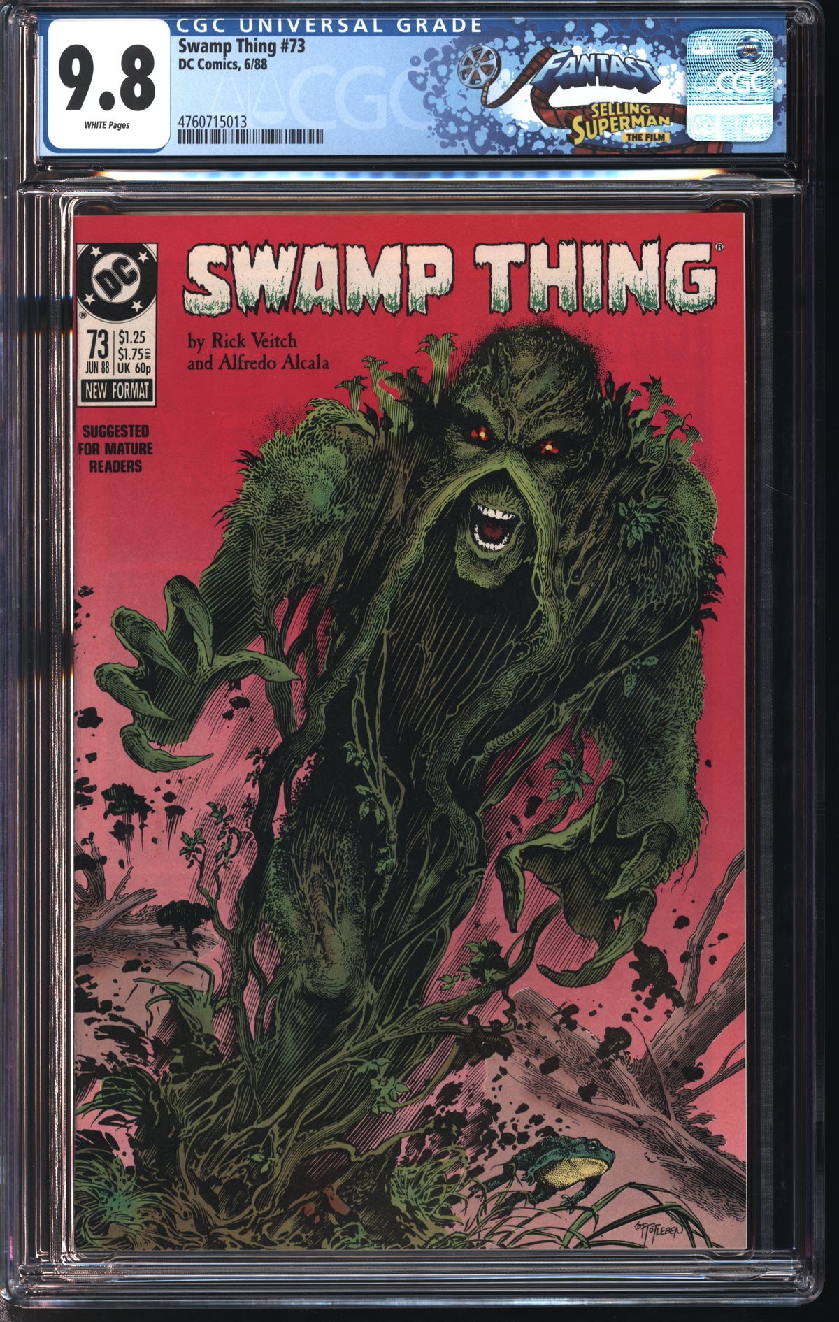 D.C. Comics Swamp Thing #73 6/88 FANTAST CGC 9.8 White Pages