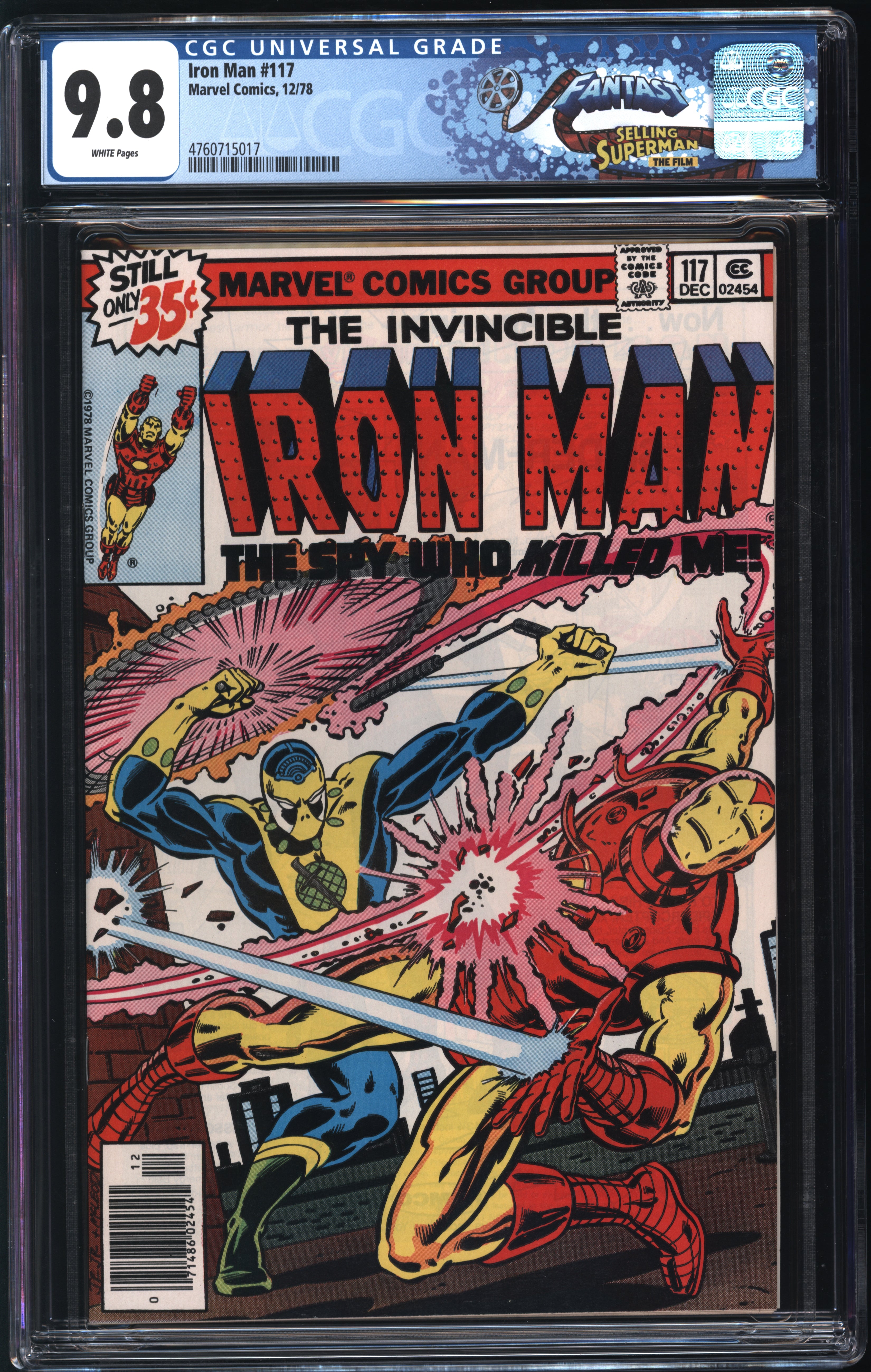 Marvel Comics Iron Man #117 12/78 FANTAST CGC 9.8 White Page