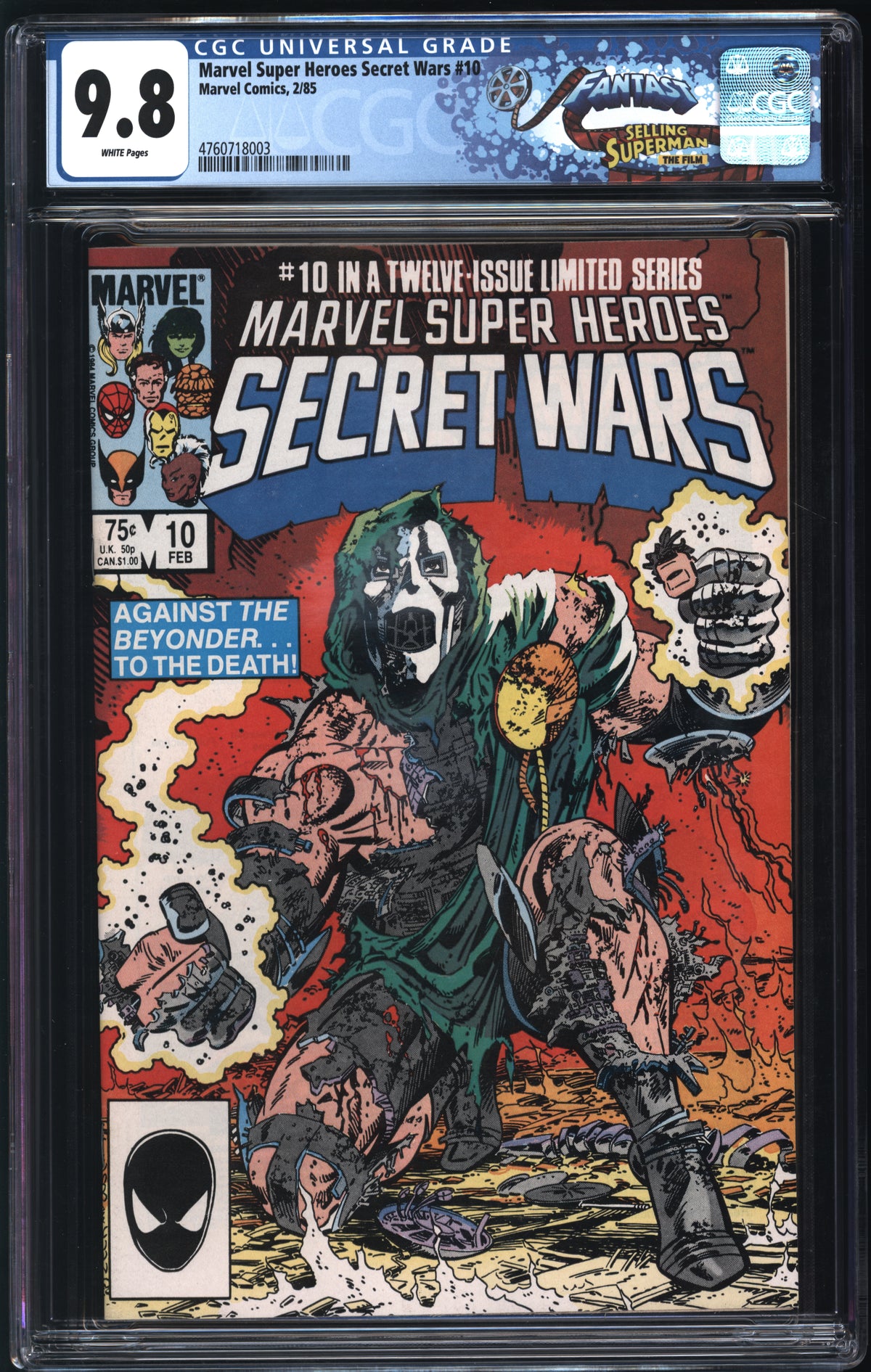 Marvel Comics Marvel Super Heroes Secret Wars #10 2/85 FANTAST CGC 9.8 White Page