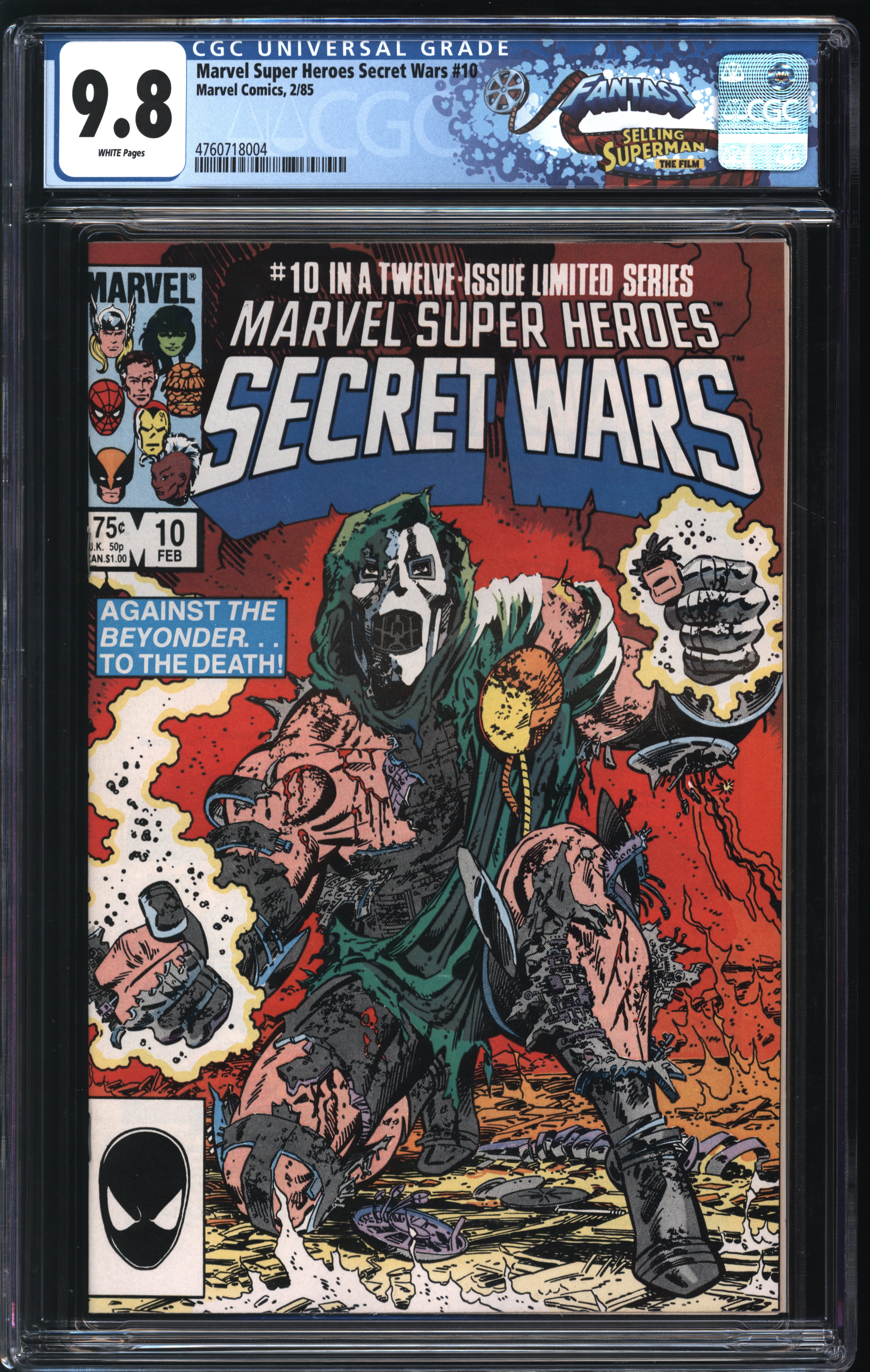 Marvel Comics Marvel Super Heroes Secret Wars #10 2/85 FANTAST CGC 9.8 White Pages
