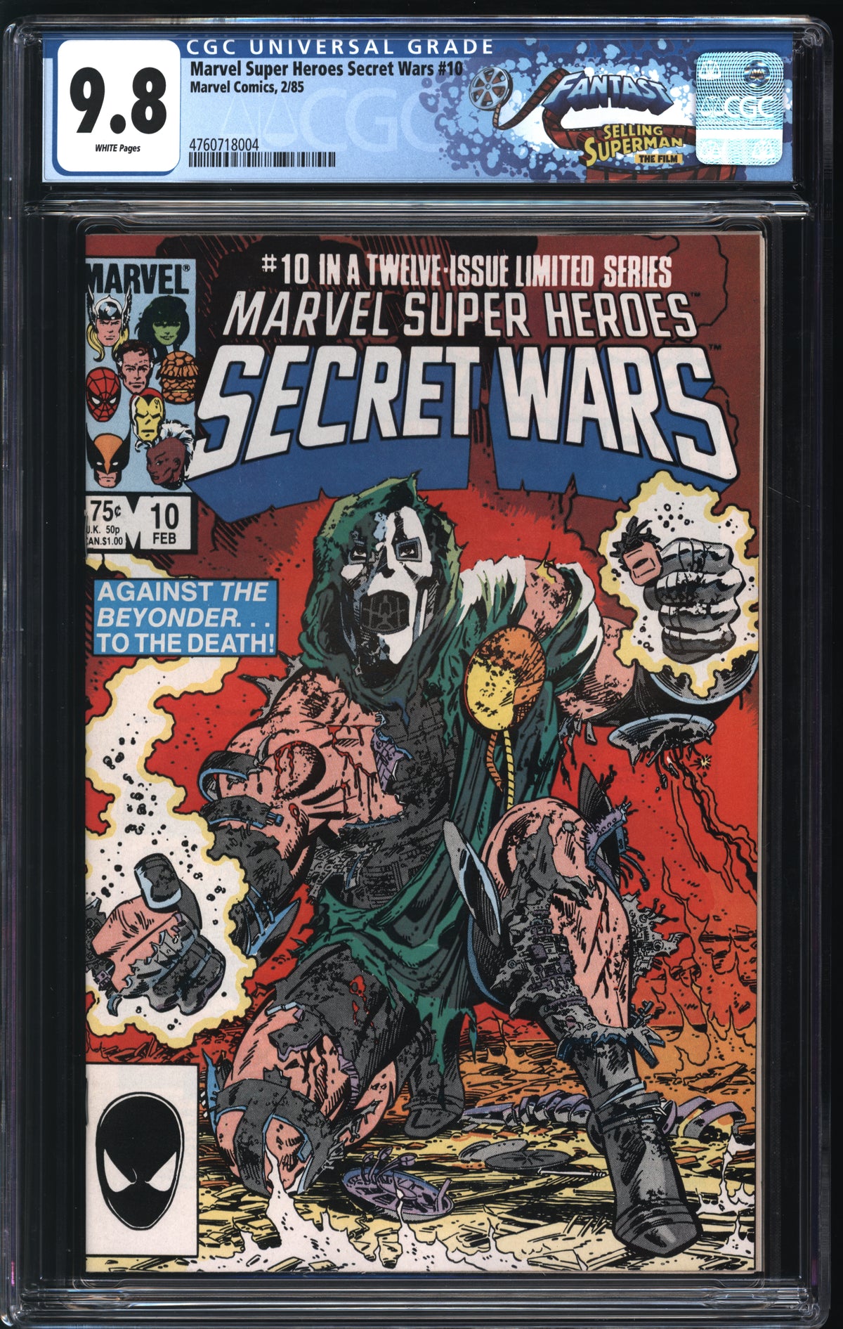 Marvel Comics Marvel Super Heroes Secret Wars #10 2/85 FANTAST CGC 9.8 White Pages