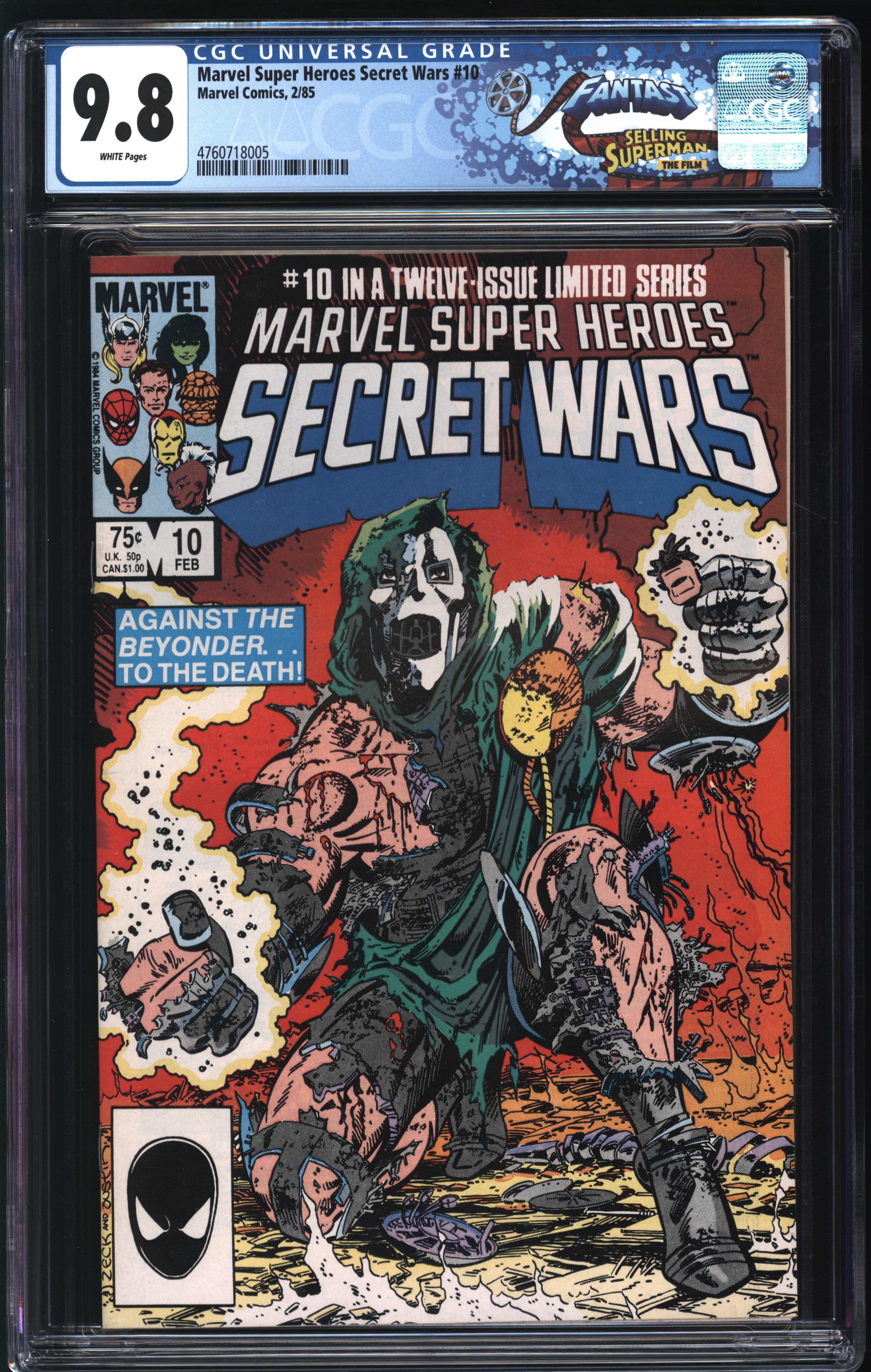 Marvel Comics Marvel Super Heroes Secret Wars #10 2/85 FANTAST CGC 9.8 White Page