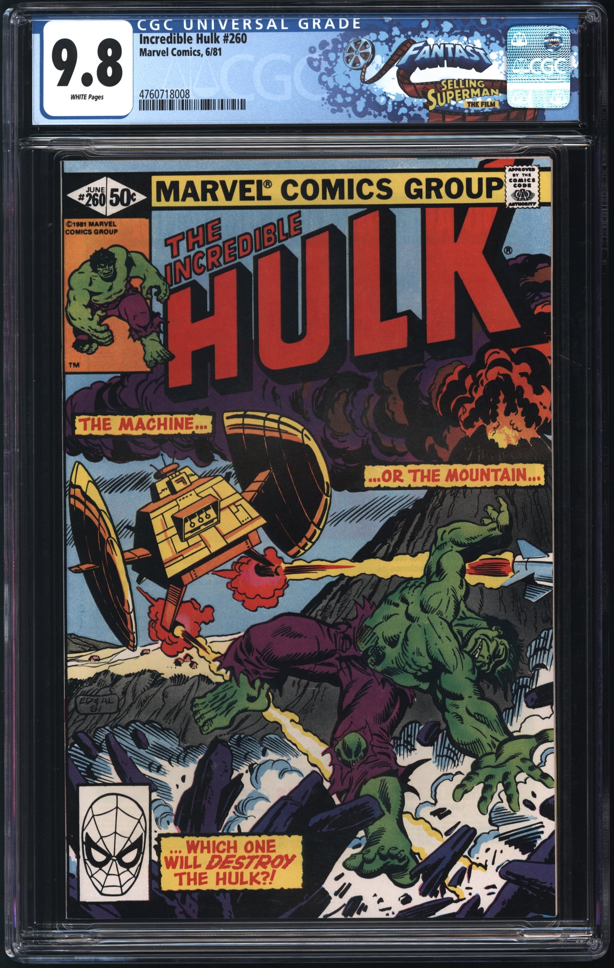 Marvel Comics Incredible Hulk #260 6/81 FANTAST CGC 9.8 White Pages