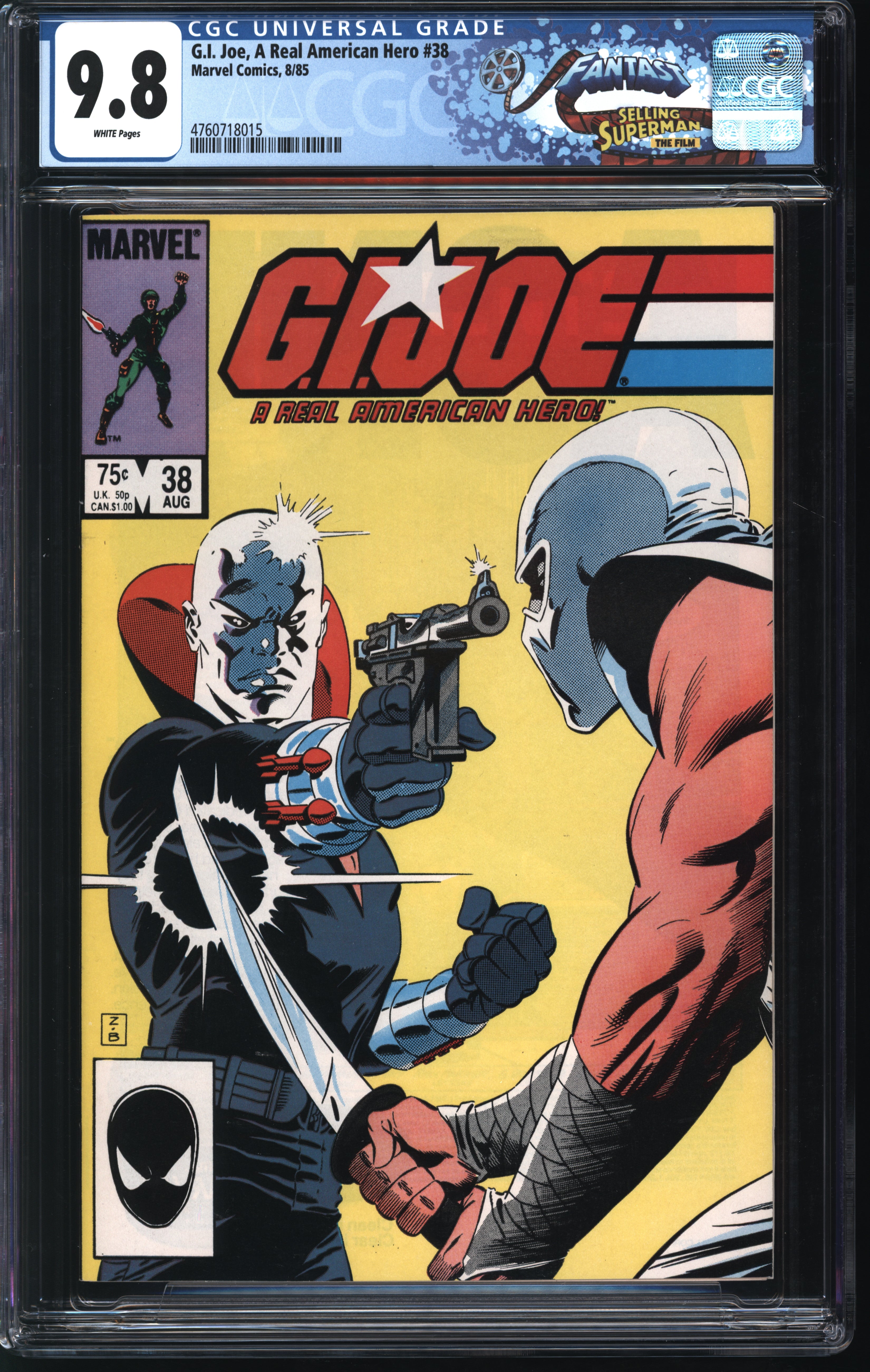 Marvel Comics G.I. Joe, A Real American Hero #38 8/85 FANTAST CGC 9.8 White Pages
