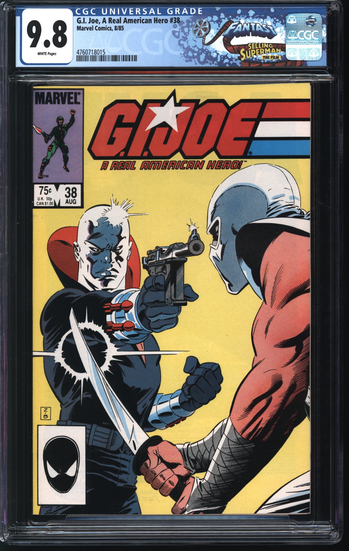 Marvel Comics G.I. Joe, A Real American Hero #38 8/85 FANTAST CGC 9.8 White Pages