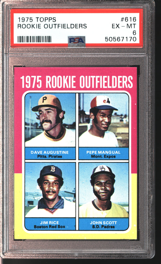 1975 Topps Rookie Outfielders #616 Graded PSA 6