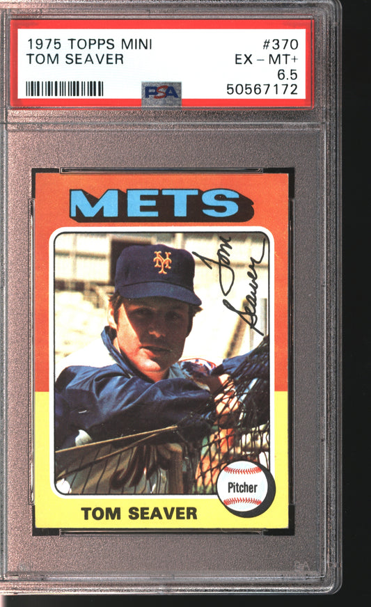 1975 Topps Mini Tom Seaver #370 Graded PSA 6.5