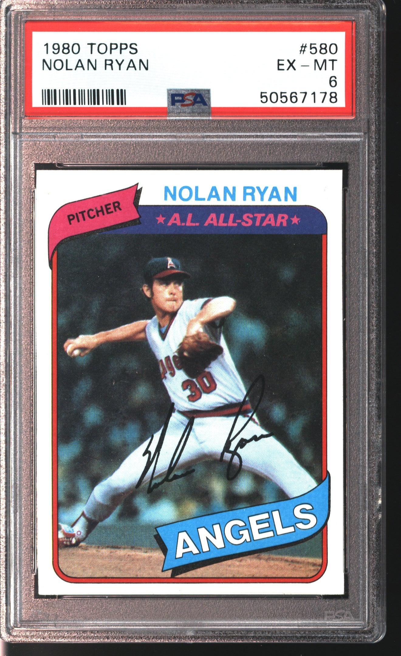 1980 Topps Nolan Ryan #580 Graded PSA 6