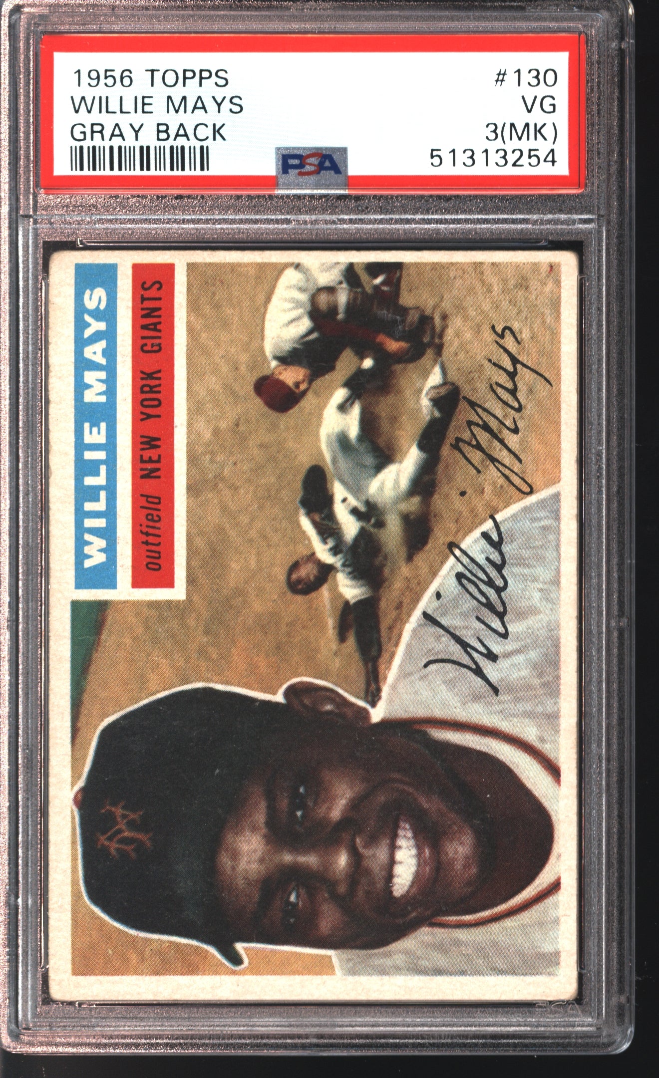 1956 Topps Willie Mays #130 Graded PSA 3(MK)